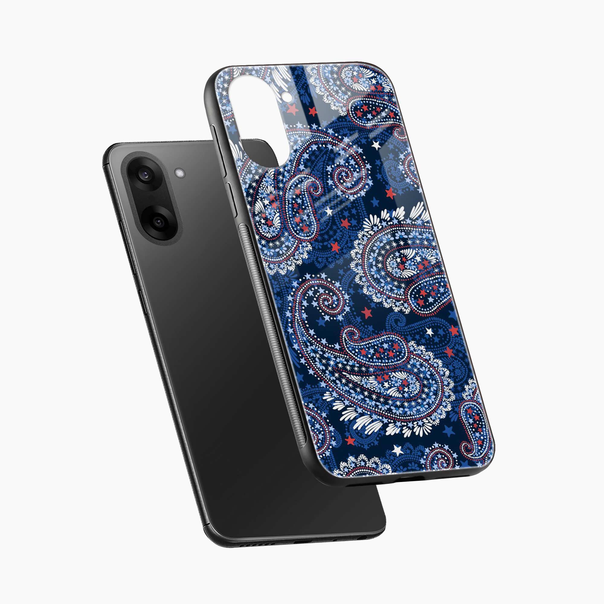 Blue Colored Classical Pattern OnePlus Nord CE 5 Back Cover