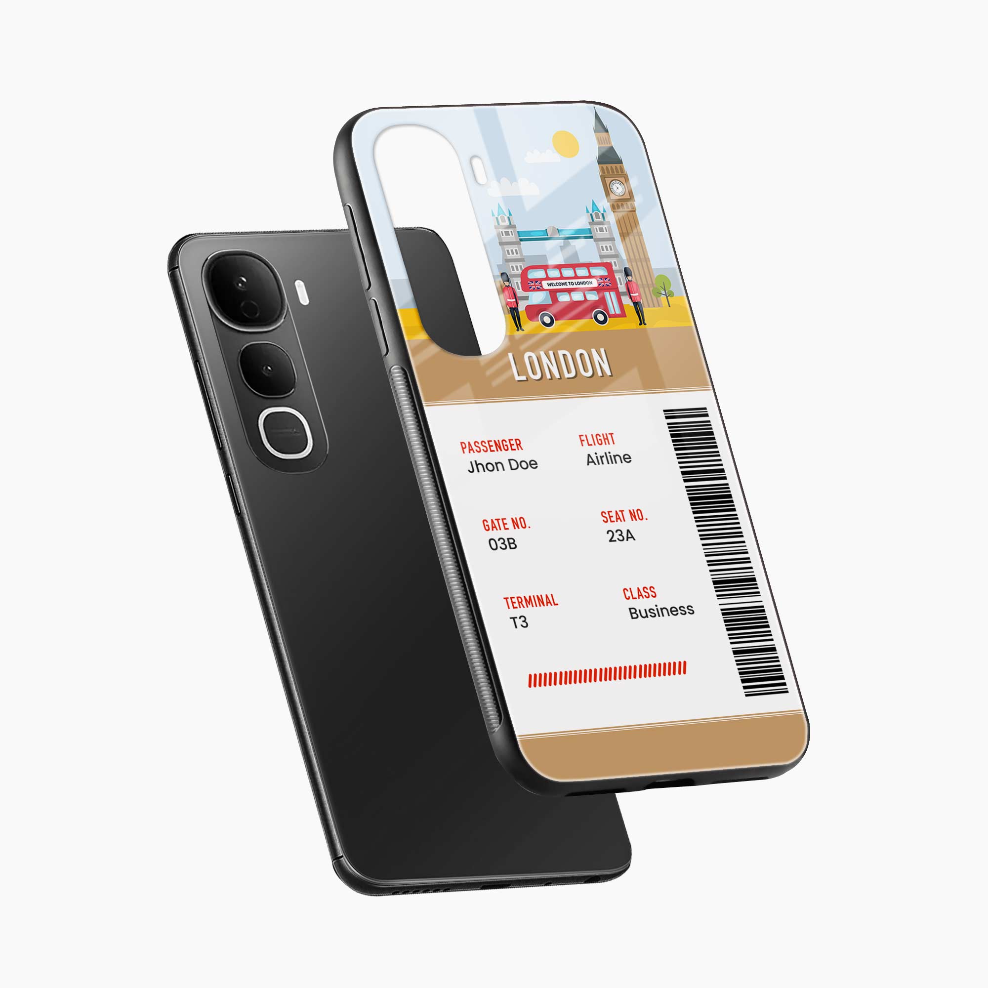 London Boarding Pass Vivo Y400 Pro 5G Back Cover