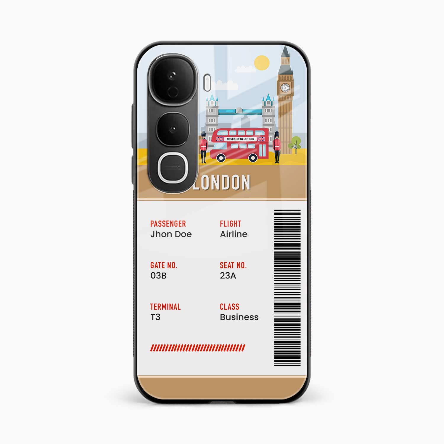 London Boarding Pass Vivo Y400 Pro 5G Back Cover
