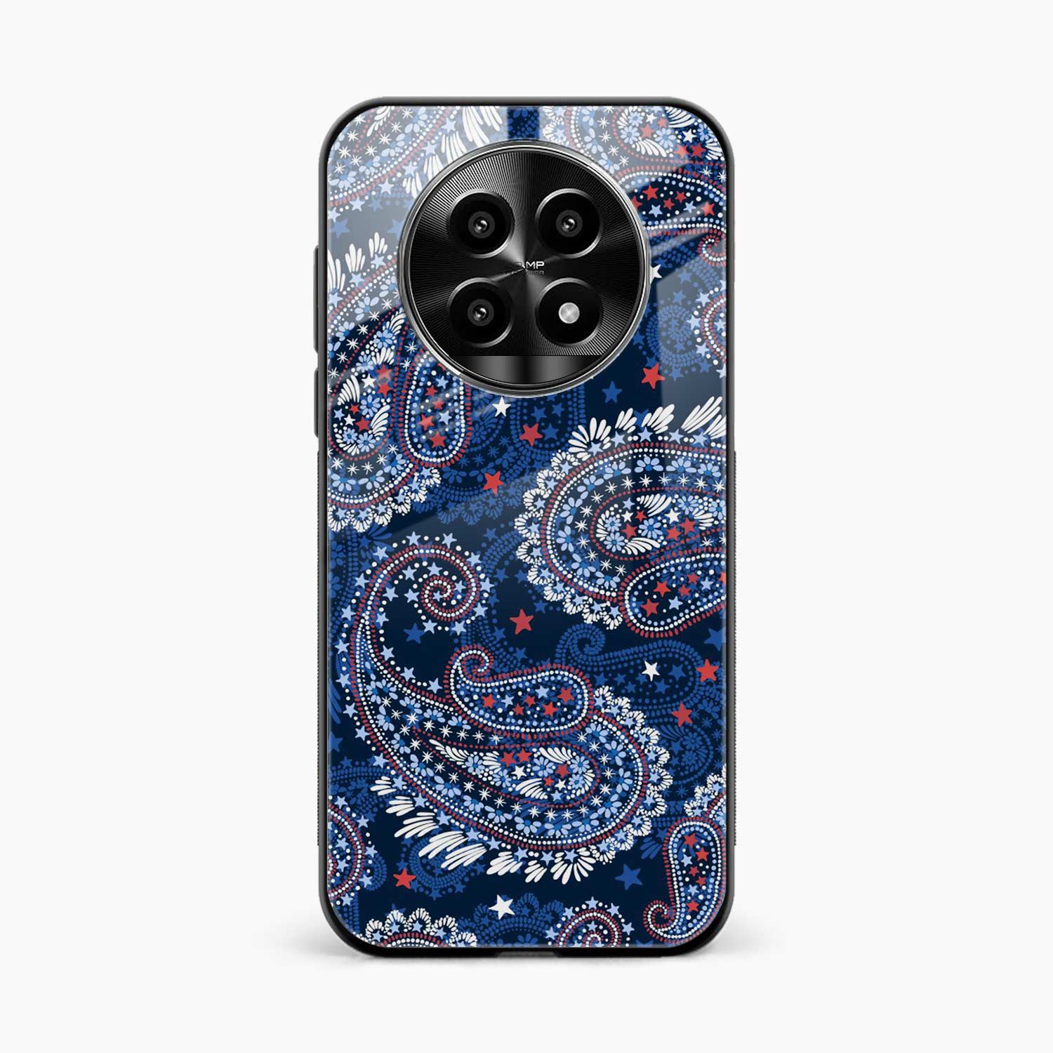 Blue Colored Classical Pattern Realme 14 Pro Lite 5G Back Cover