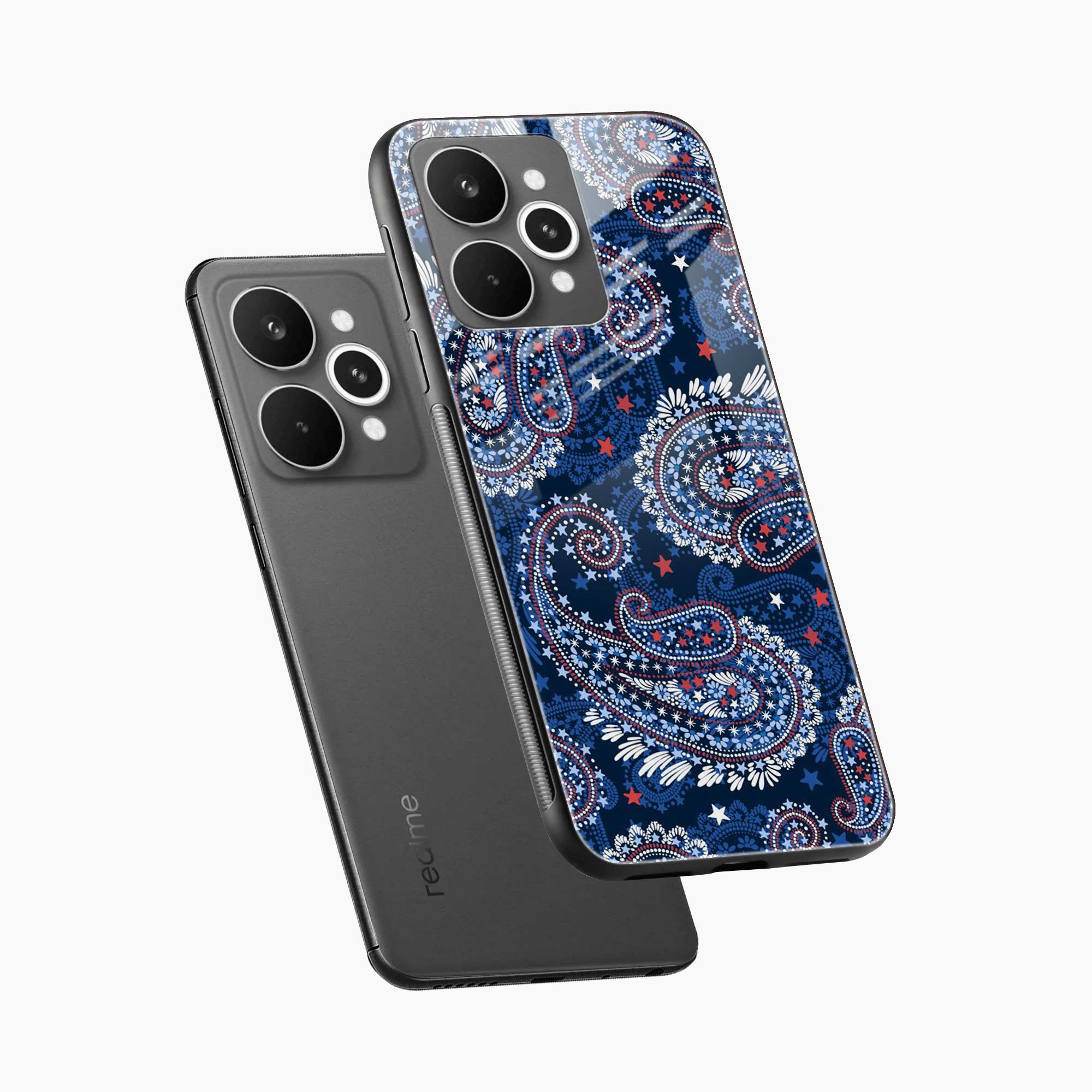 Blue Colored Classical Pattern Realme 15 5G Back Cover