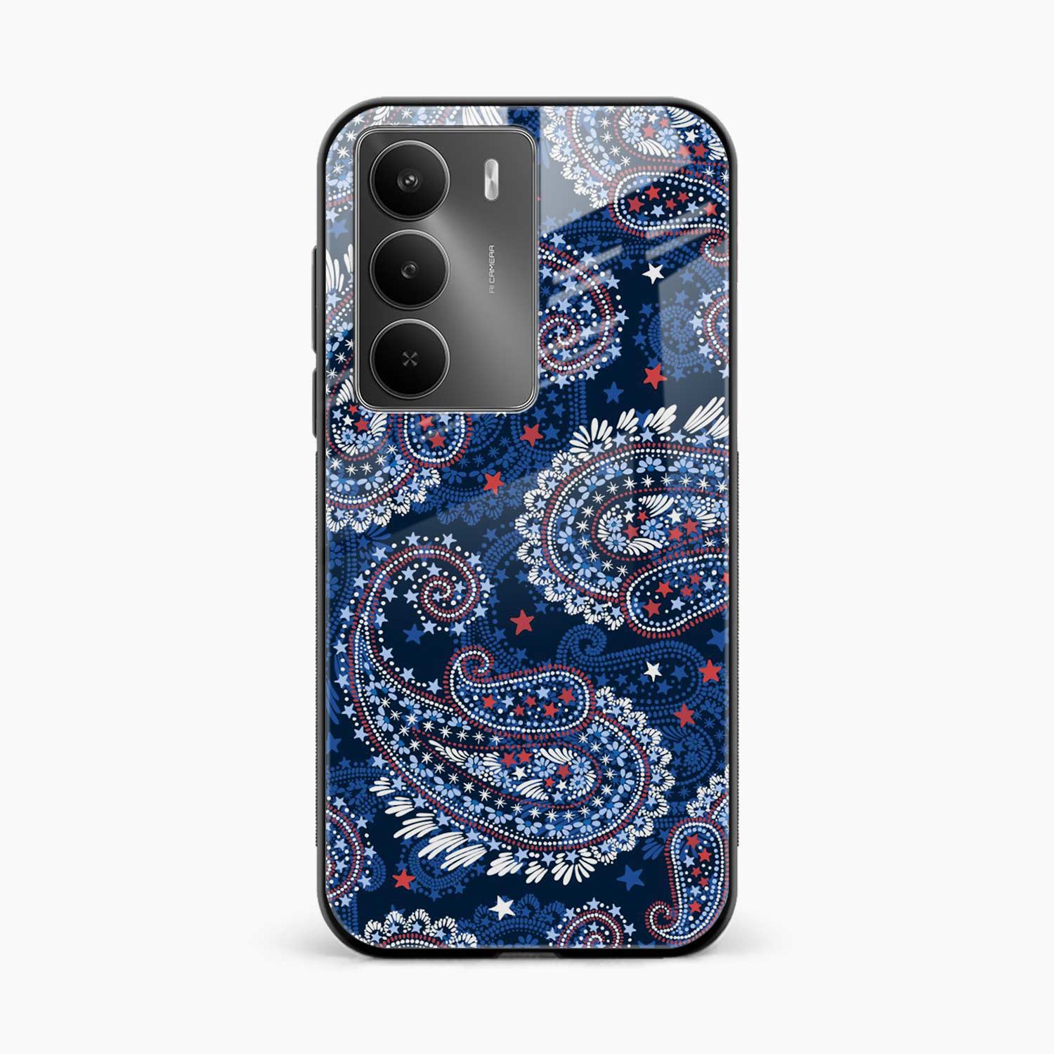 Blue Colored Classical Pattern Realme C75 5G Back Cover