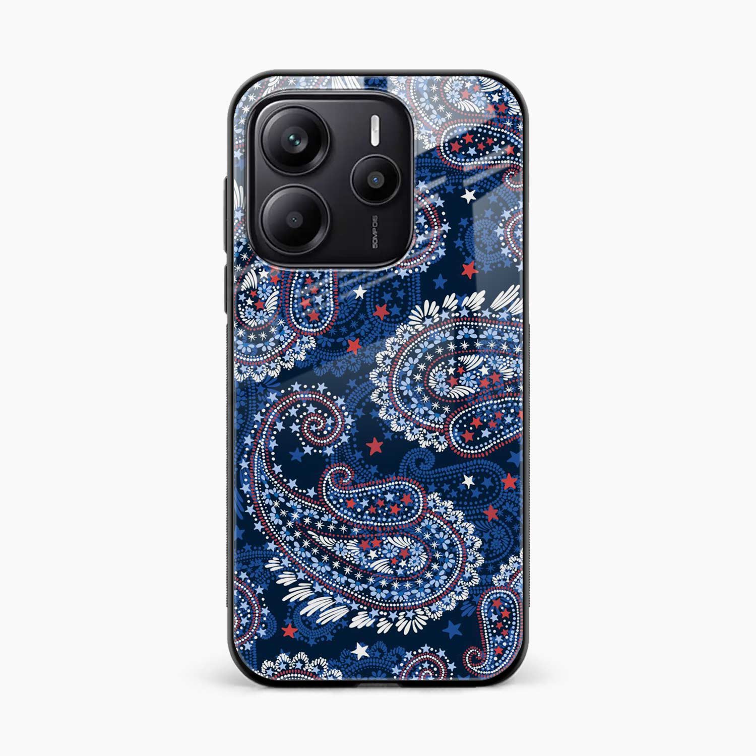 Blue Colored Classical Pattern Redmi Note 14 SE 5G Back Cover