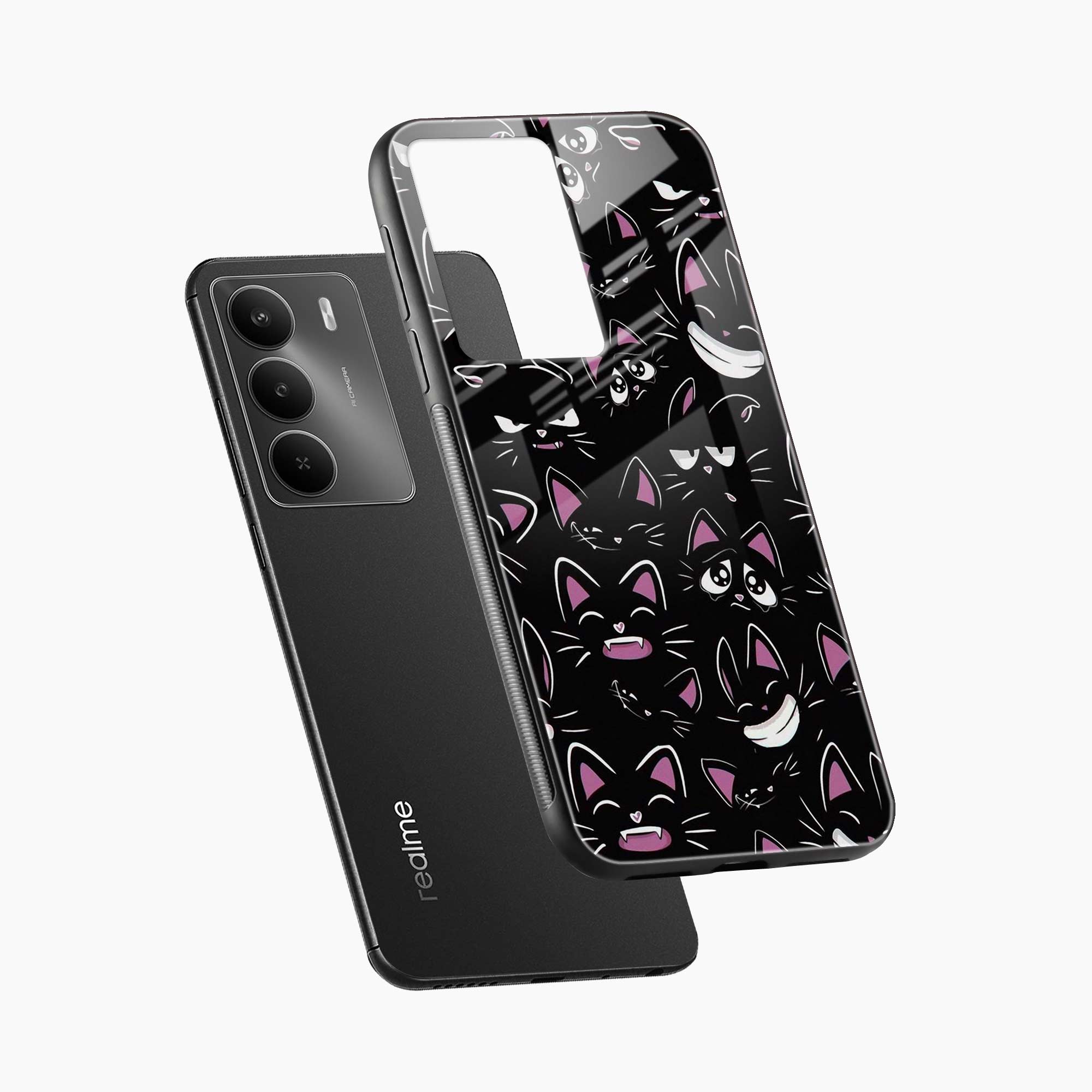 Cute Black Cat Realme C73 5G Back Cover