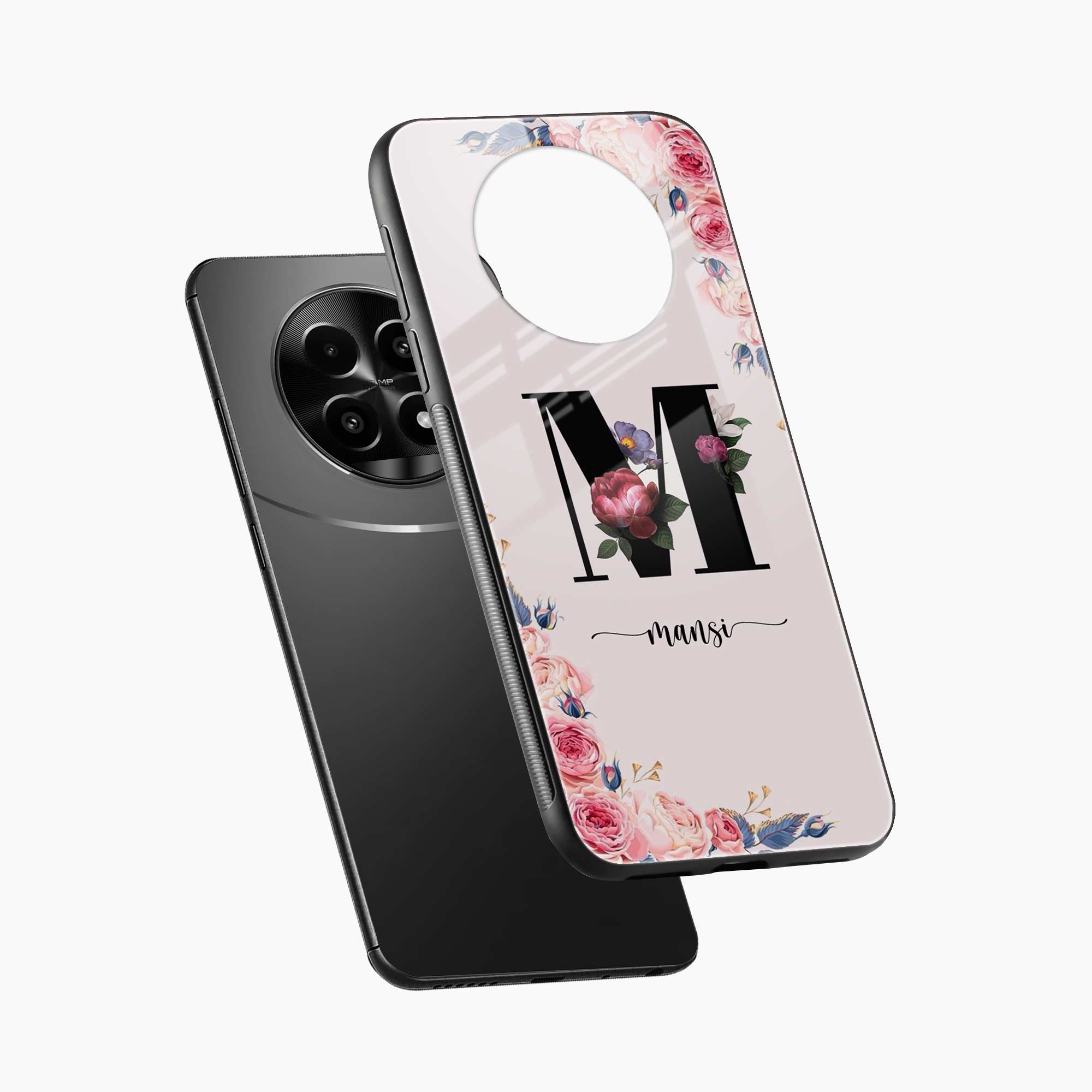 Floral Name Personalised Realme 14 Pro Lite 5G Back Cover