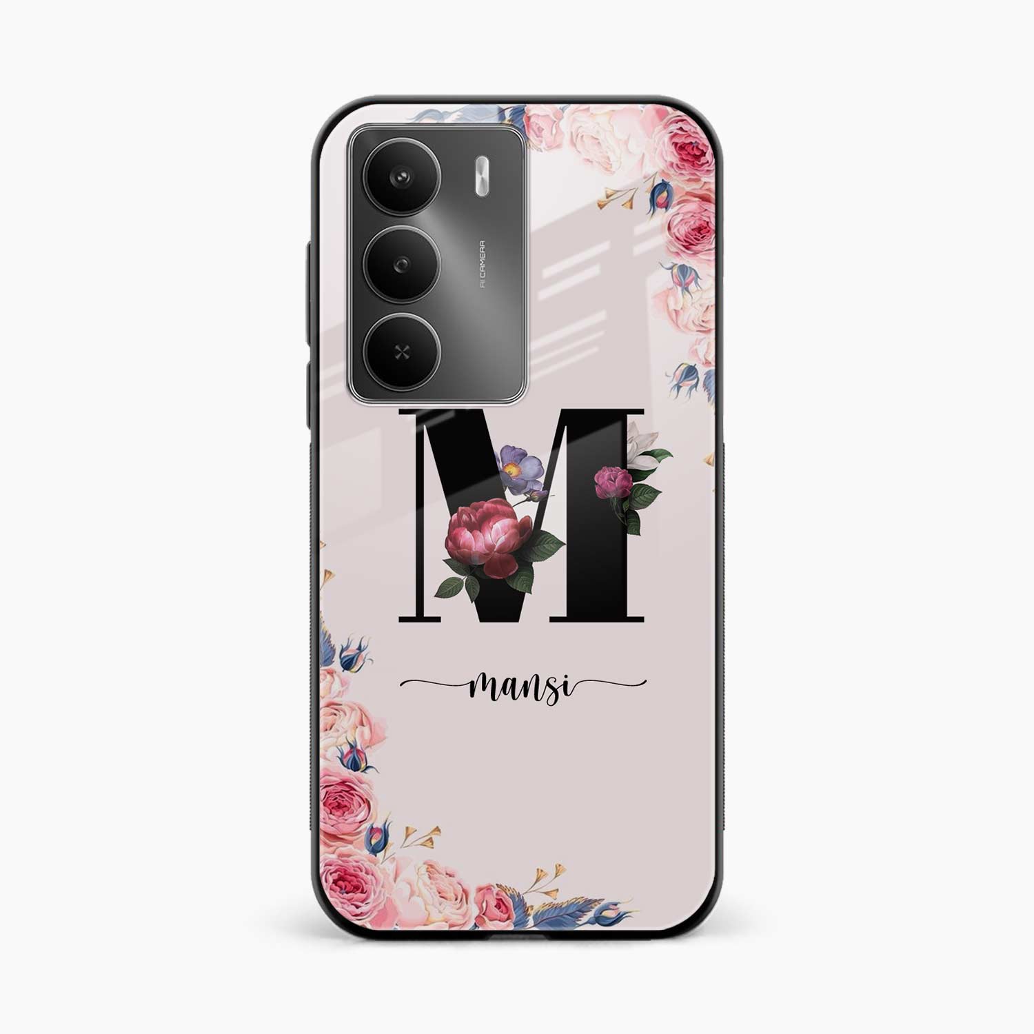Floral Name Personalised Realme C73 5G Back Cover