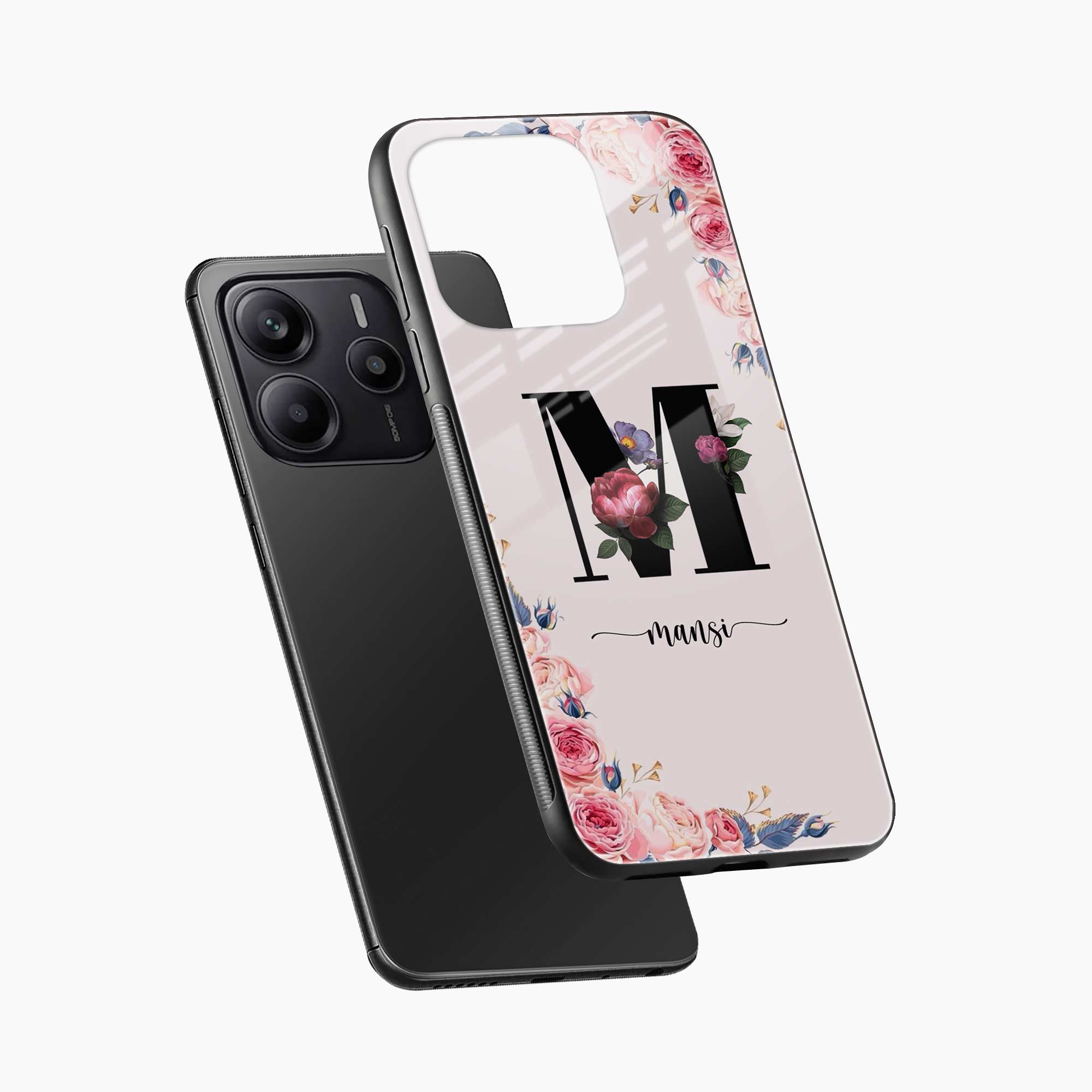 Floral Name Personalised Redmi Note 14 SE 5G Back Cover