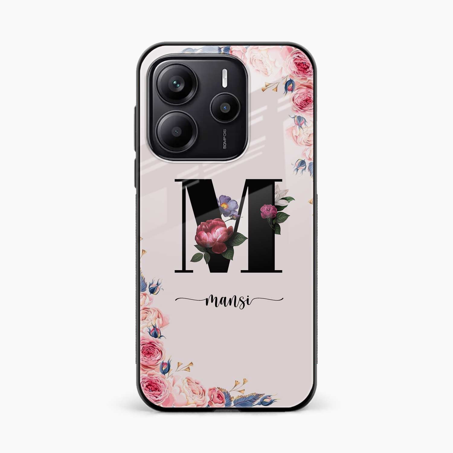 Floral Name Personalised Redmi Note 14 SE 5G Back Cover