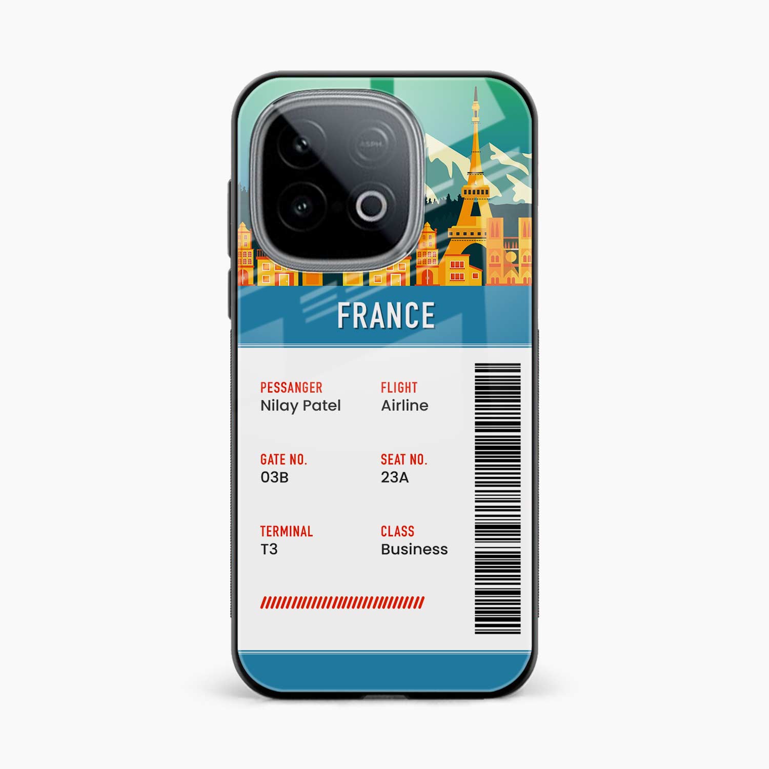 France Boarding Pass Iqoo Neo 10 Back Cover