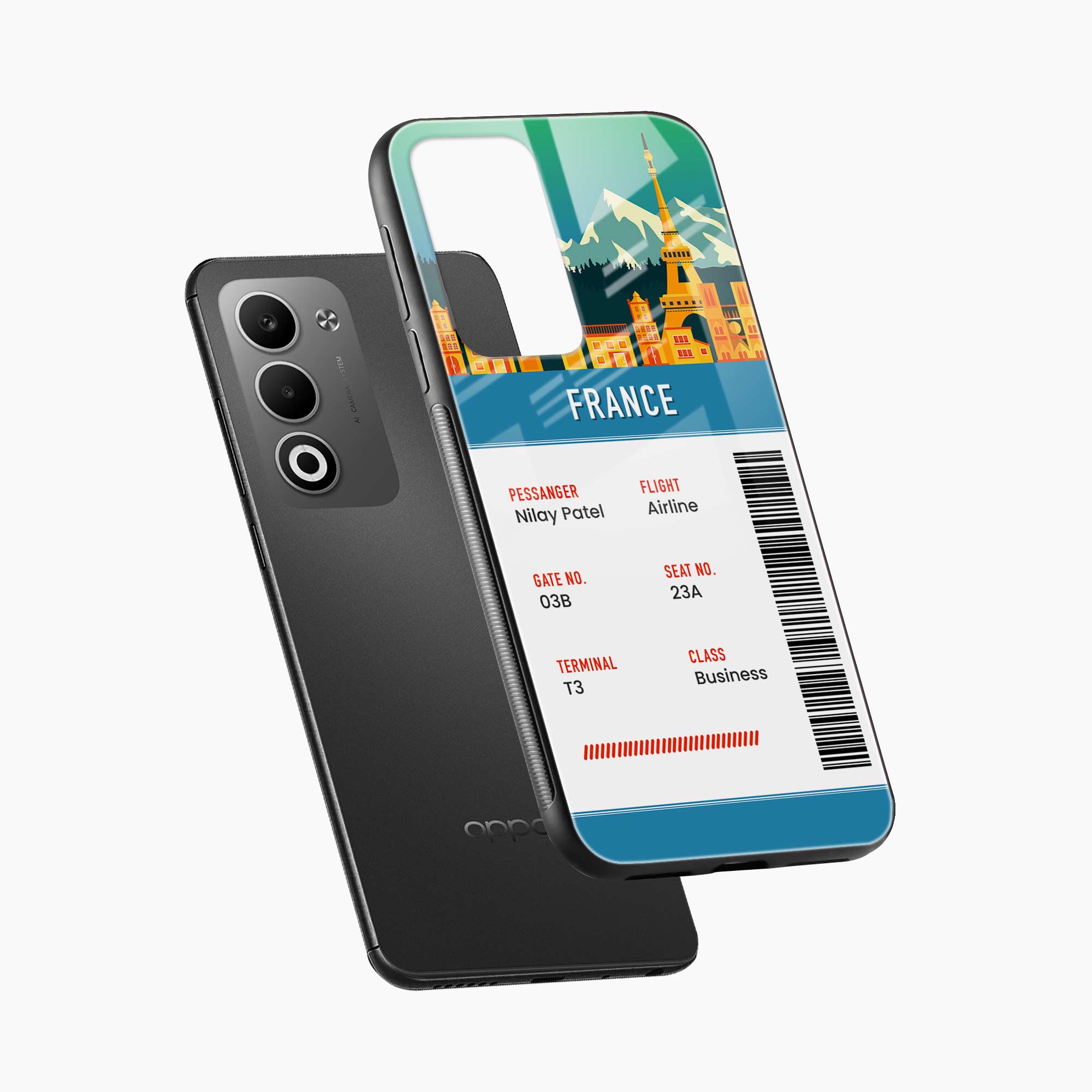 France Boarding Pass Oppo A5 5G Back Cover