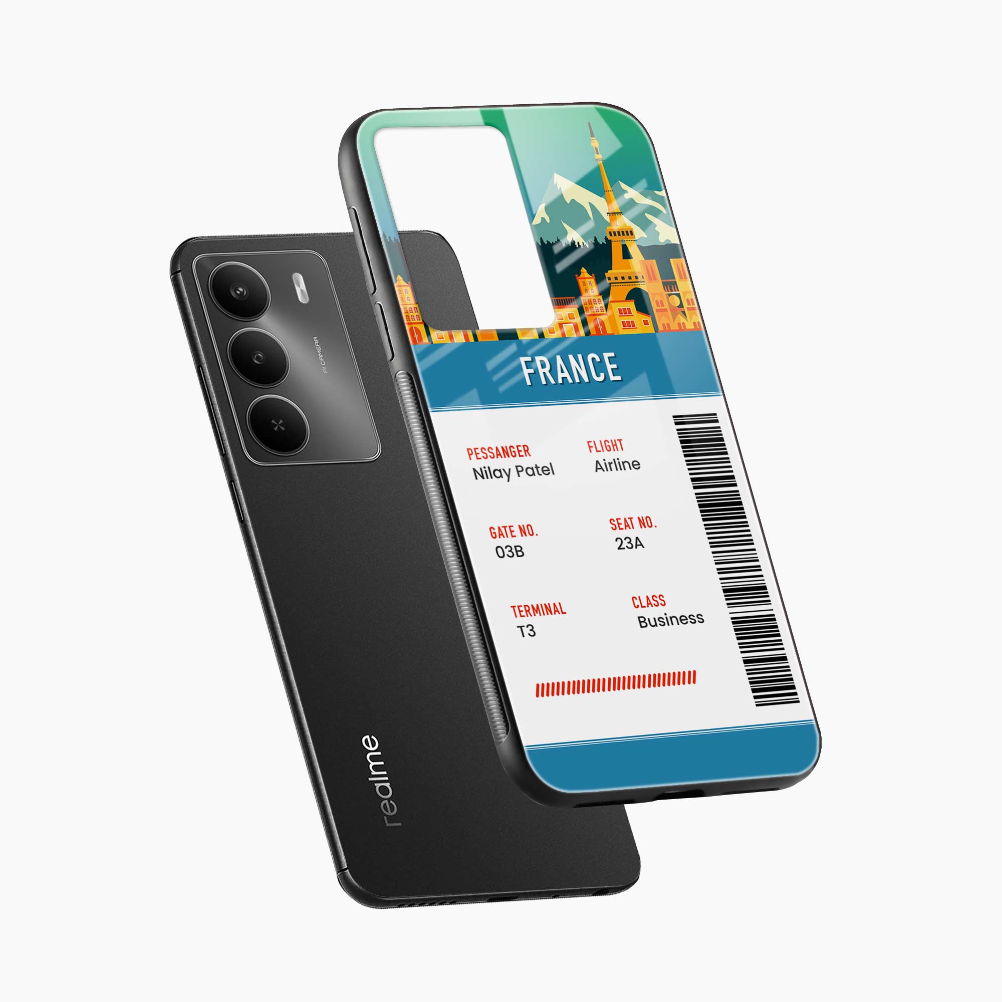 France Boarding Pass Realme C75 5G Back Cover