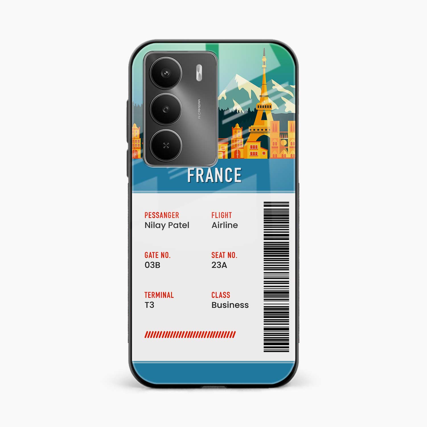 France Boarding Pass Realme C75 5G Back Cover