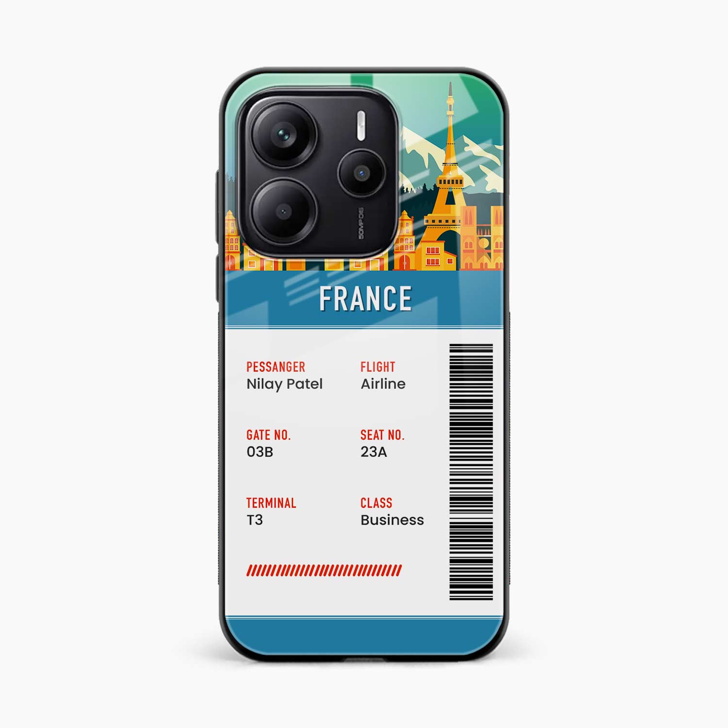 France Boarding Pass Redmi Note 14 SE 5G Back Cover