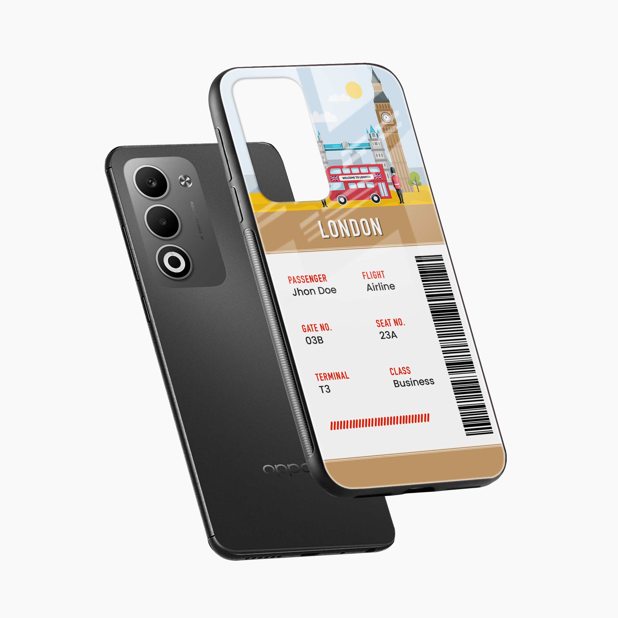 London Boarding Pass Oppo A5 5G Back Cover