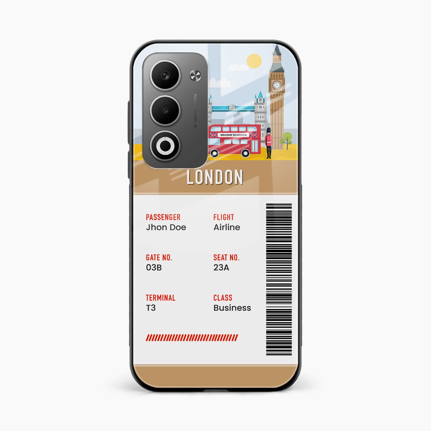 London Boarding Pass Oppo A5 5G Back Cover