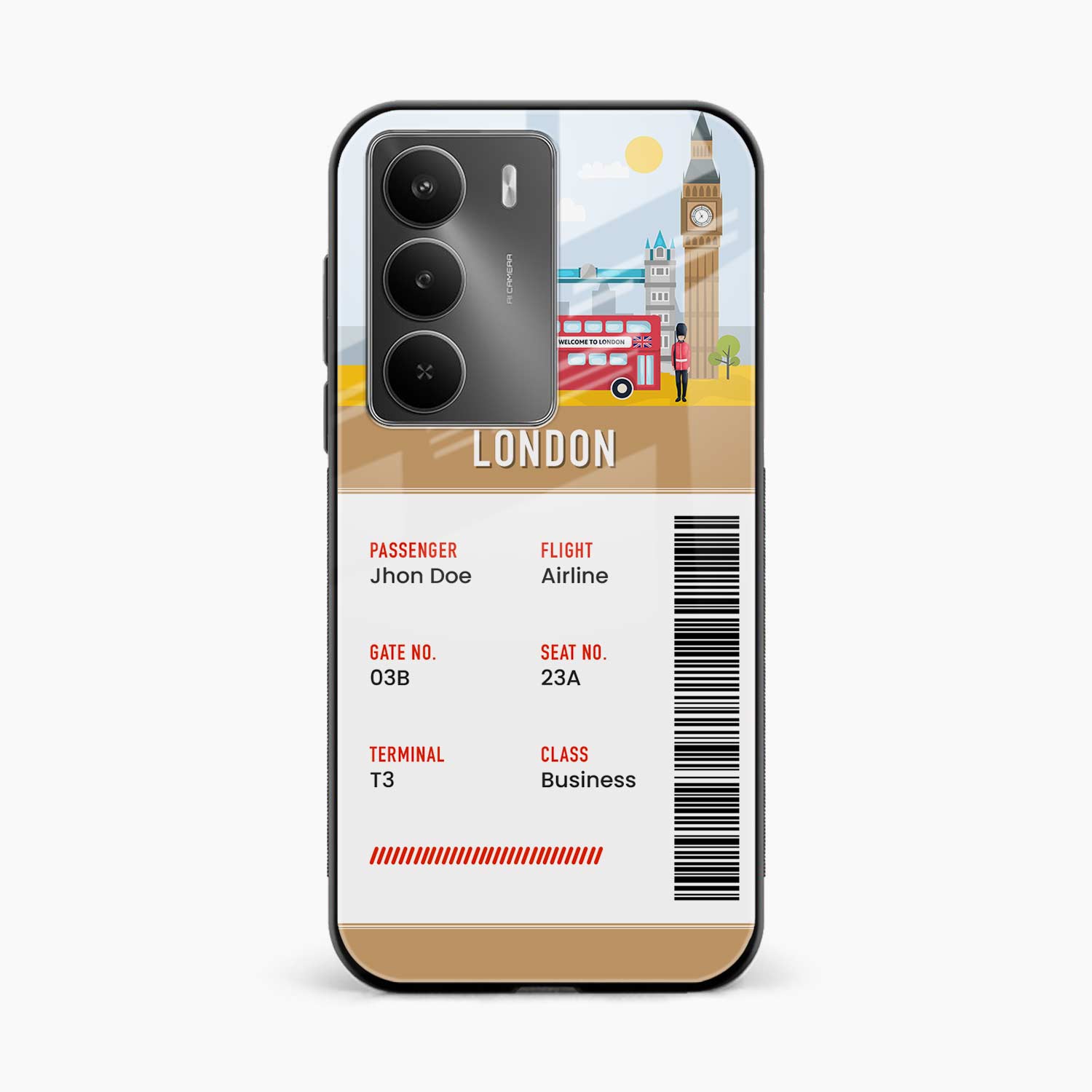 London Boarding Pass Realme C75 5G Back Cover