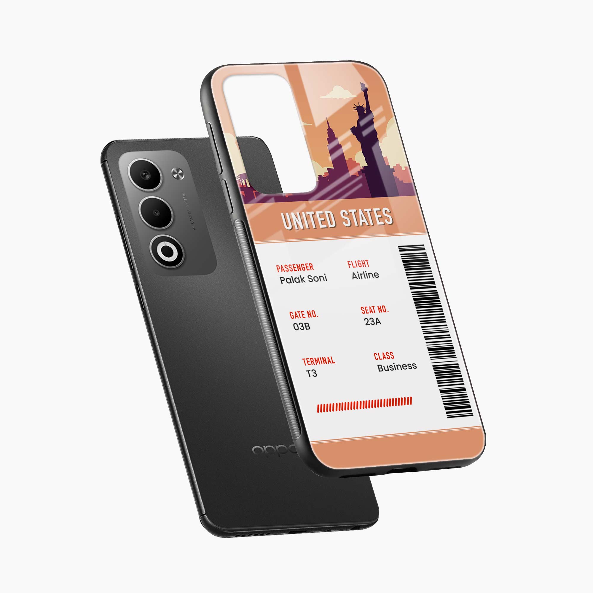 United States Boarding Pass Oppo A5 5G Back Cover