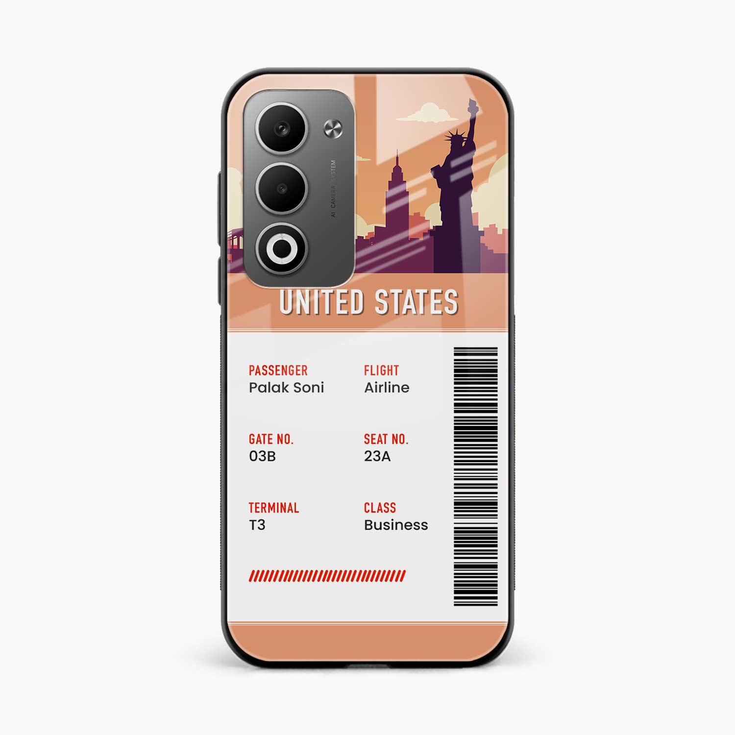 United States Boarding Pass Oppo A5 5G Back Cover