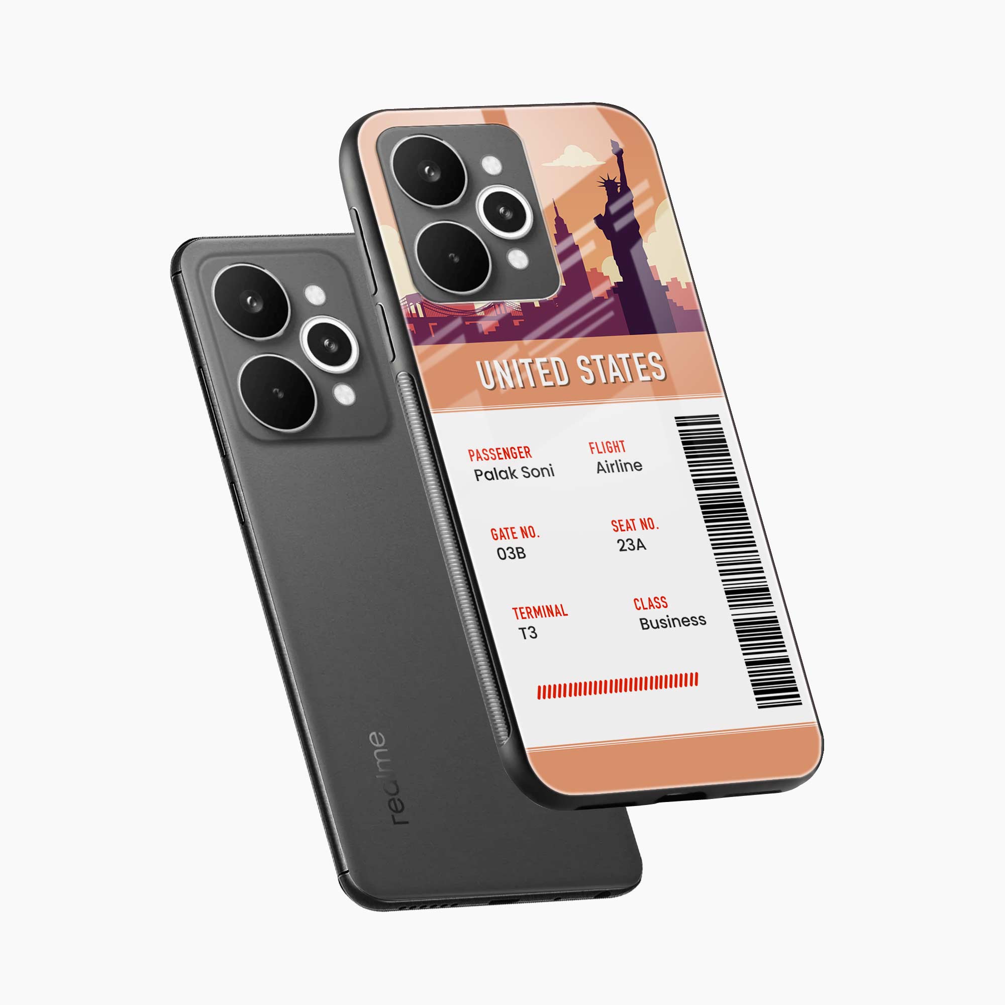 United States Boarding Pass Realme 15 5G Back Cover