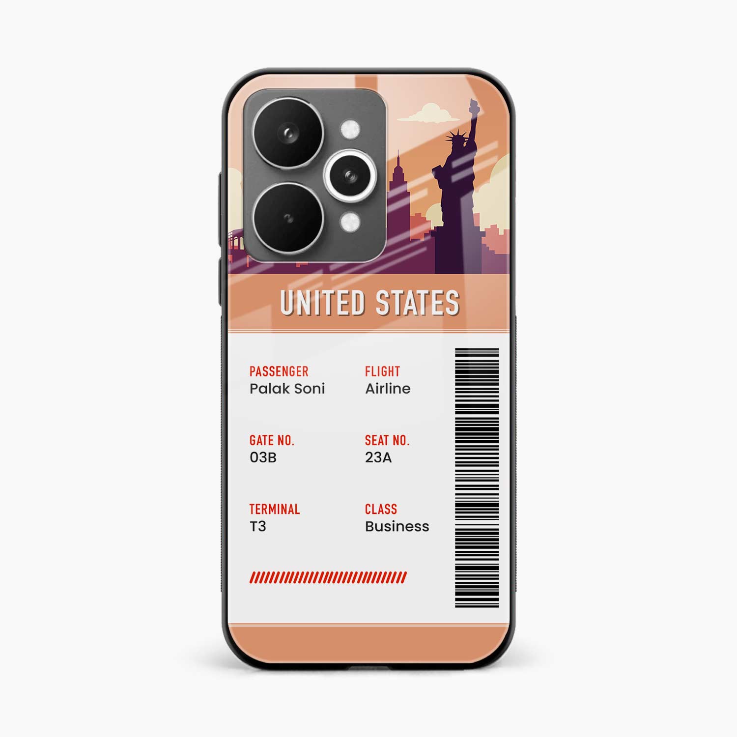 United States Boarding Pass Realme 15 Pro 5G Back Cover