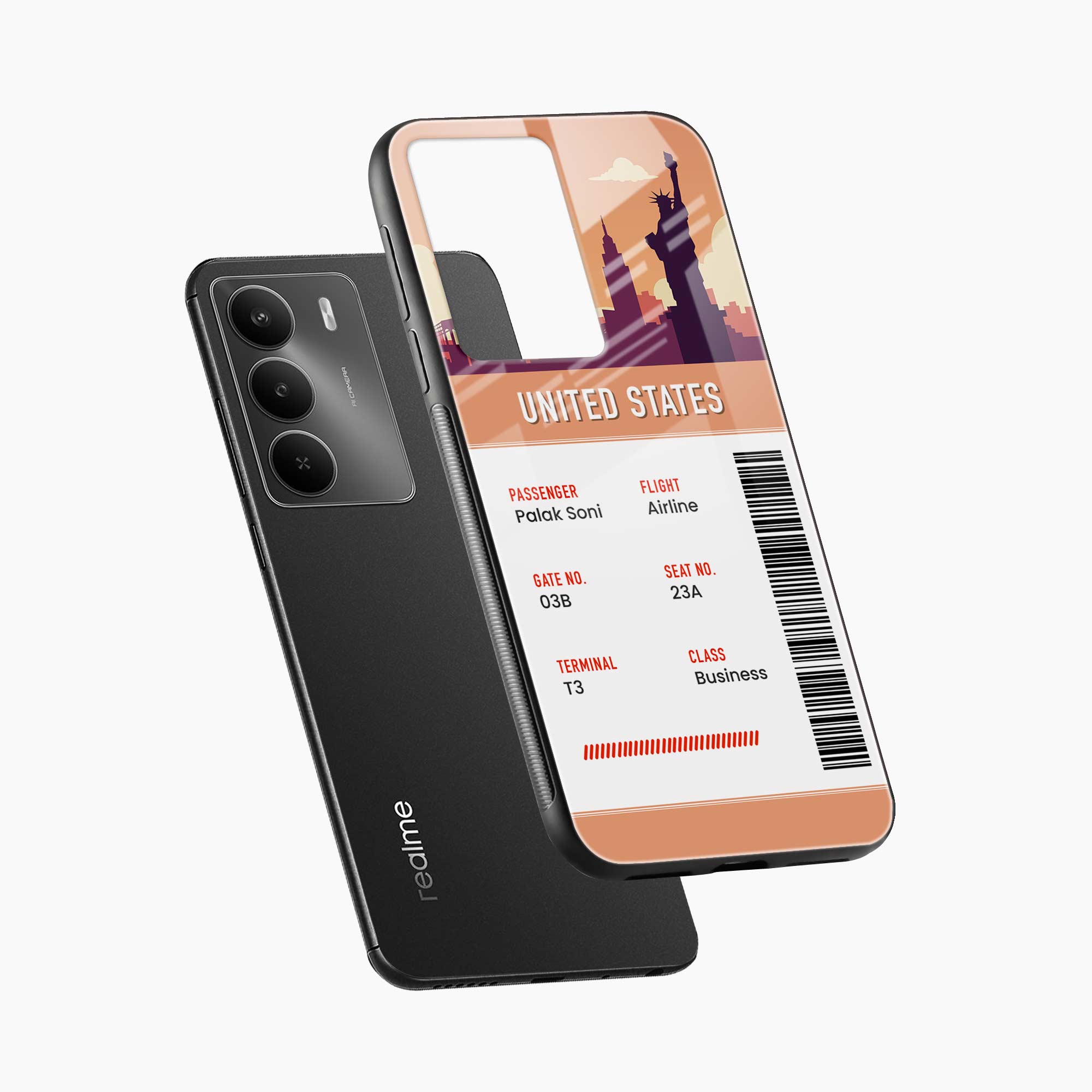 United States Boarding Pass Realme C73 5G Back Cover