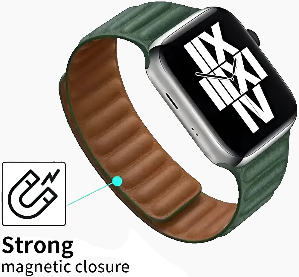 Magnetic Leather Apple Watch Band