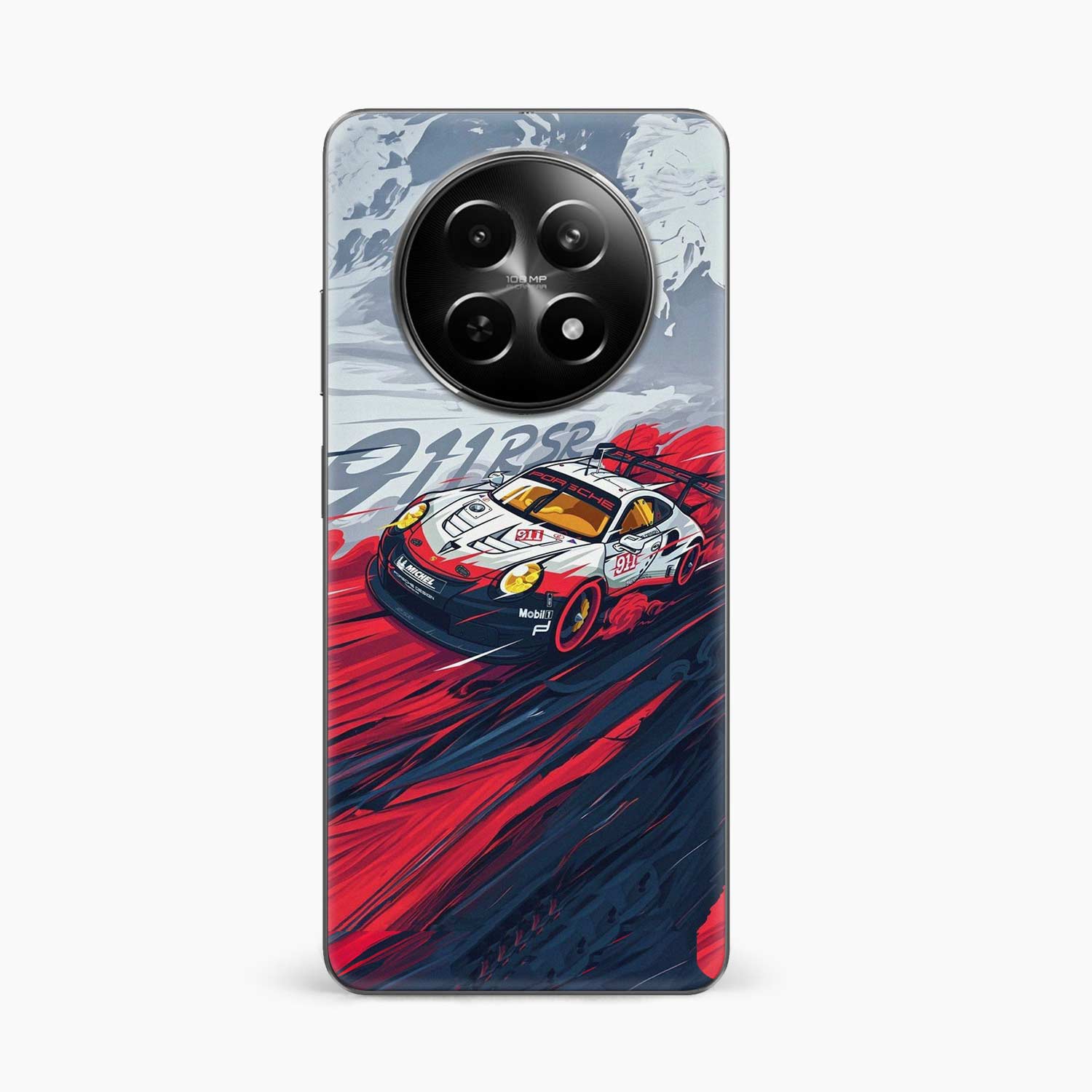 Red Sports Car Realme Narzo 70x 5G Skin Wrap