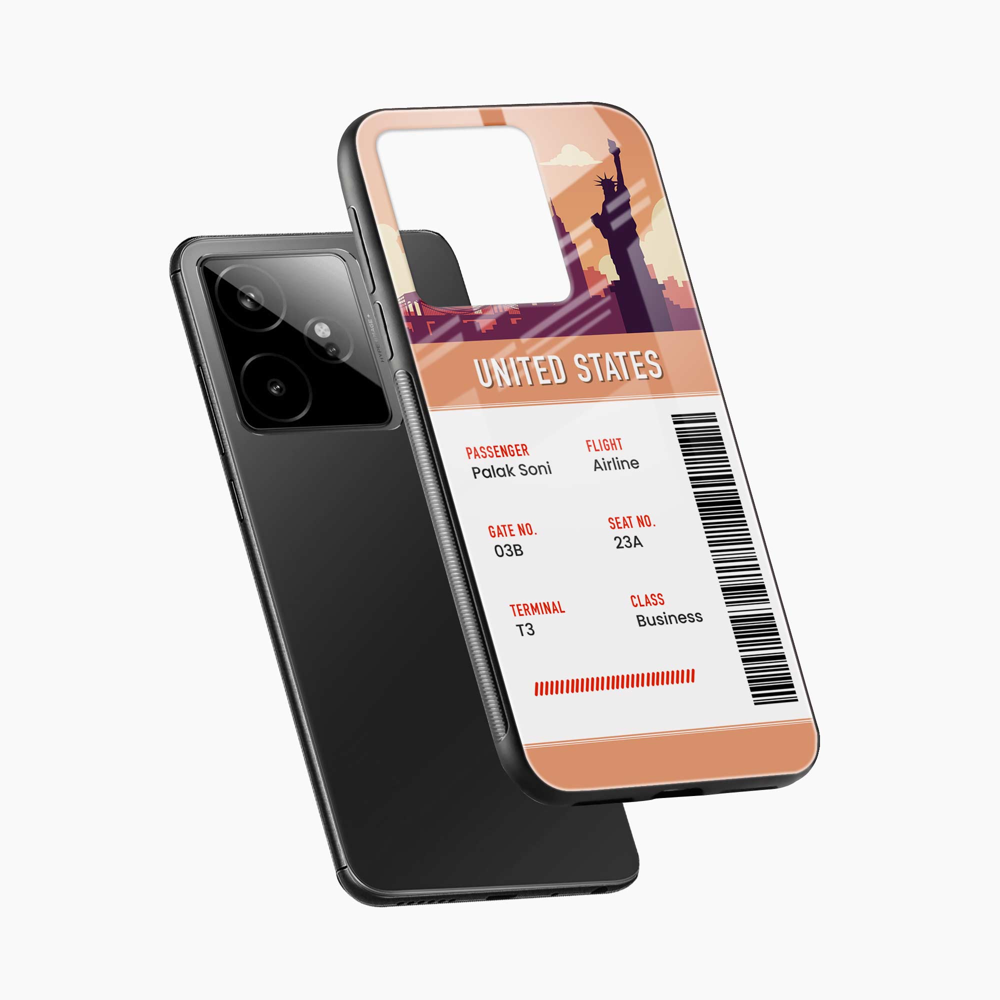 United States Boarding Pass Realme Gt 7 Back Cover