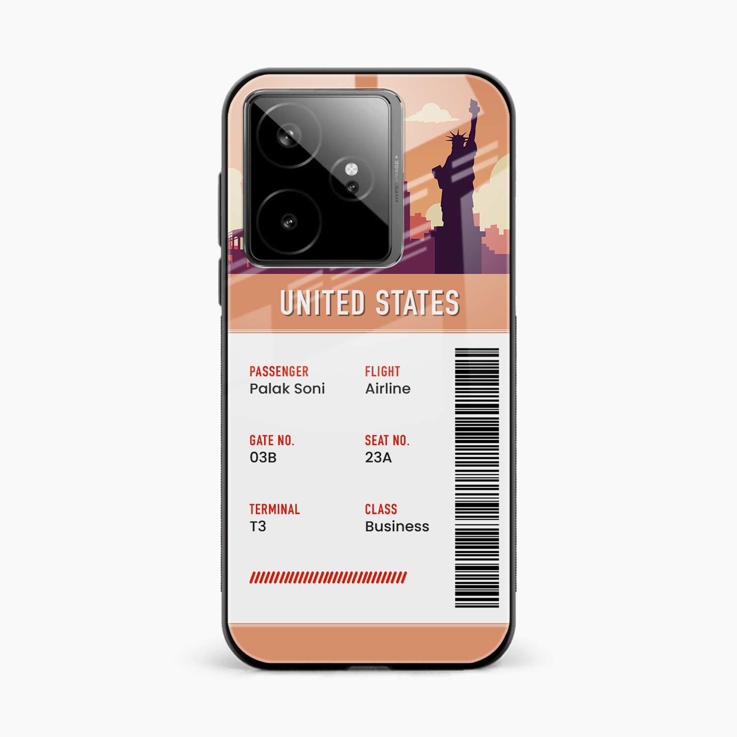 United States Boarding Pass Realme Gt 7 Back Cover