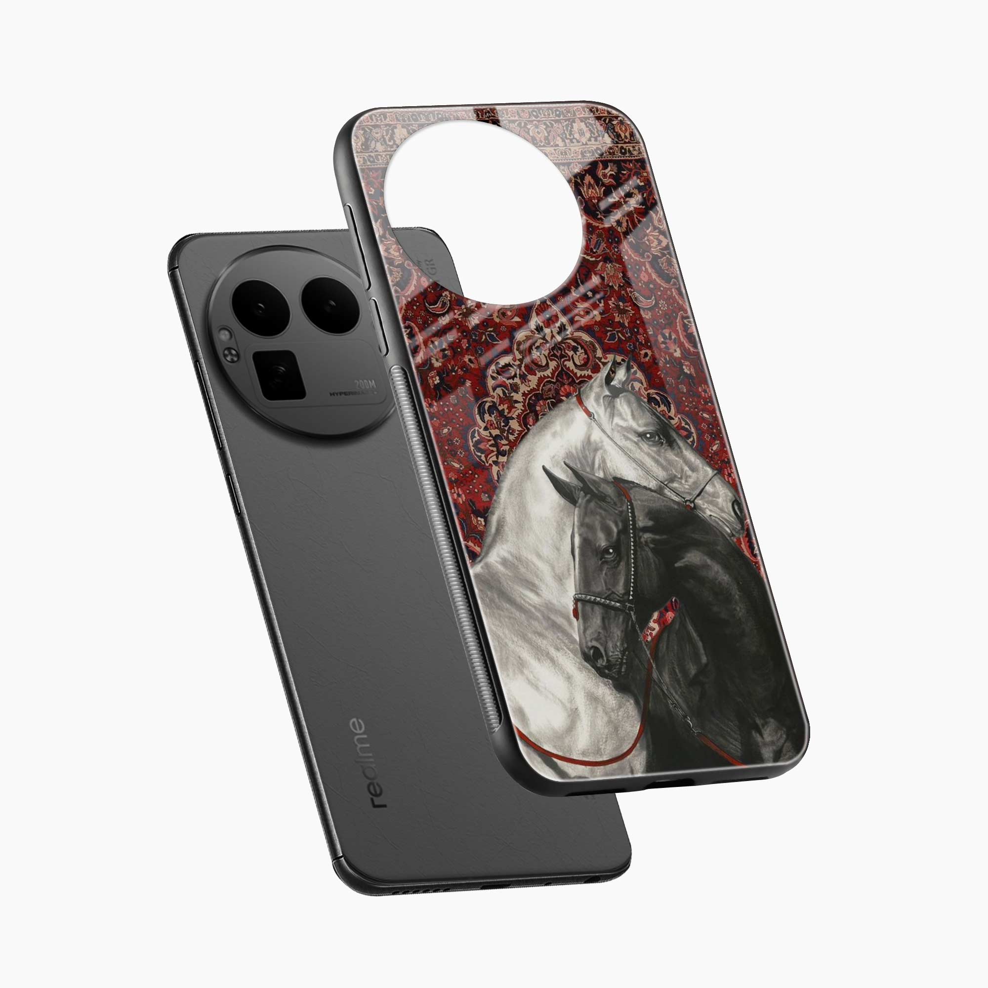 Black And White Horse Realme Gt 8 Pro Back Cover