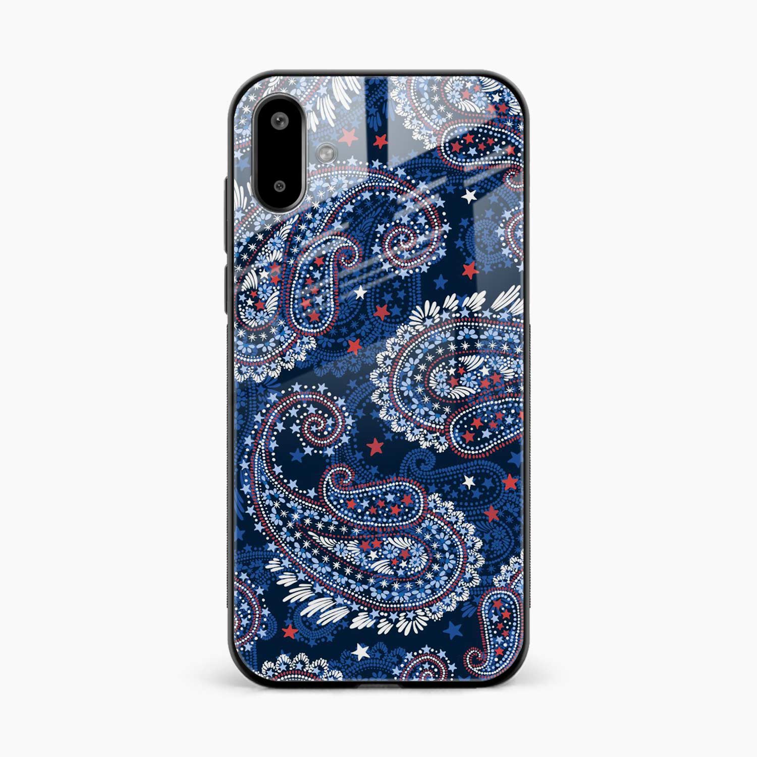 Blue Colored Classical Pattern Samsung F07 Back Cover