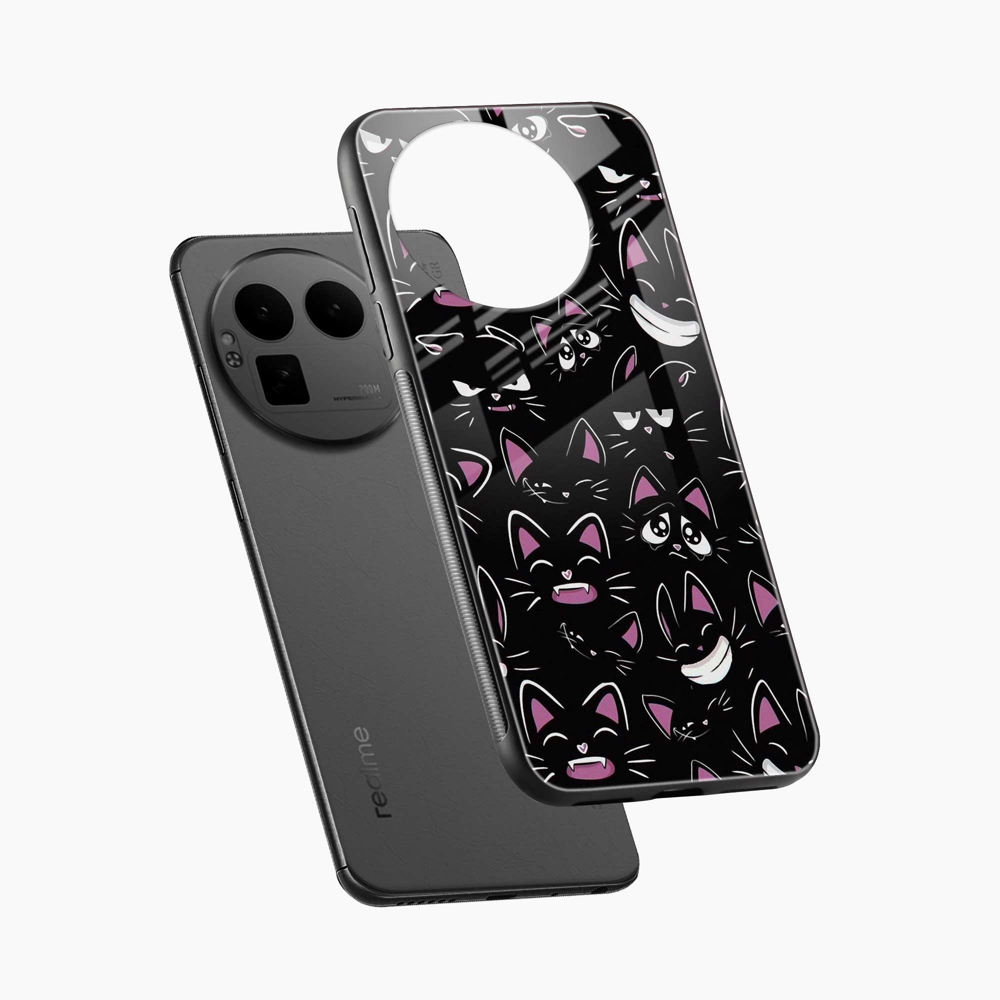 Cute Black Cat Realme Gt 8 Pro Back Cover
