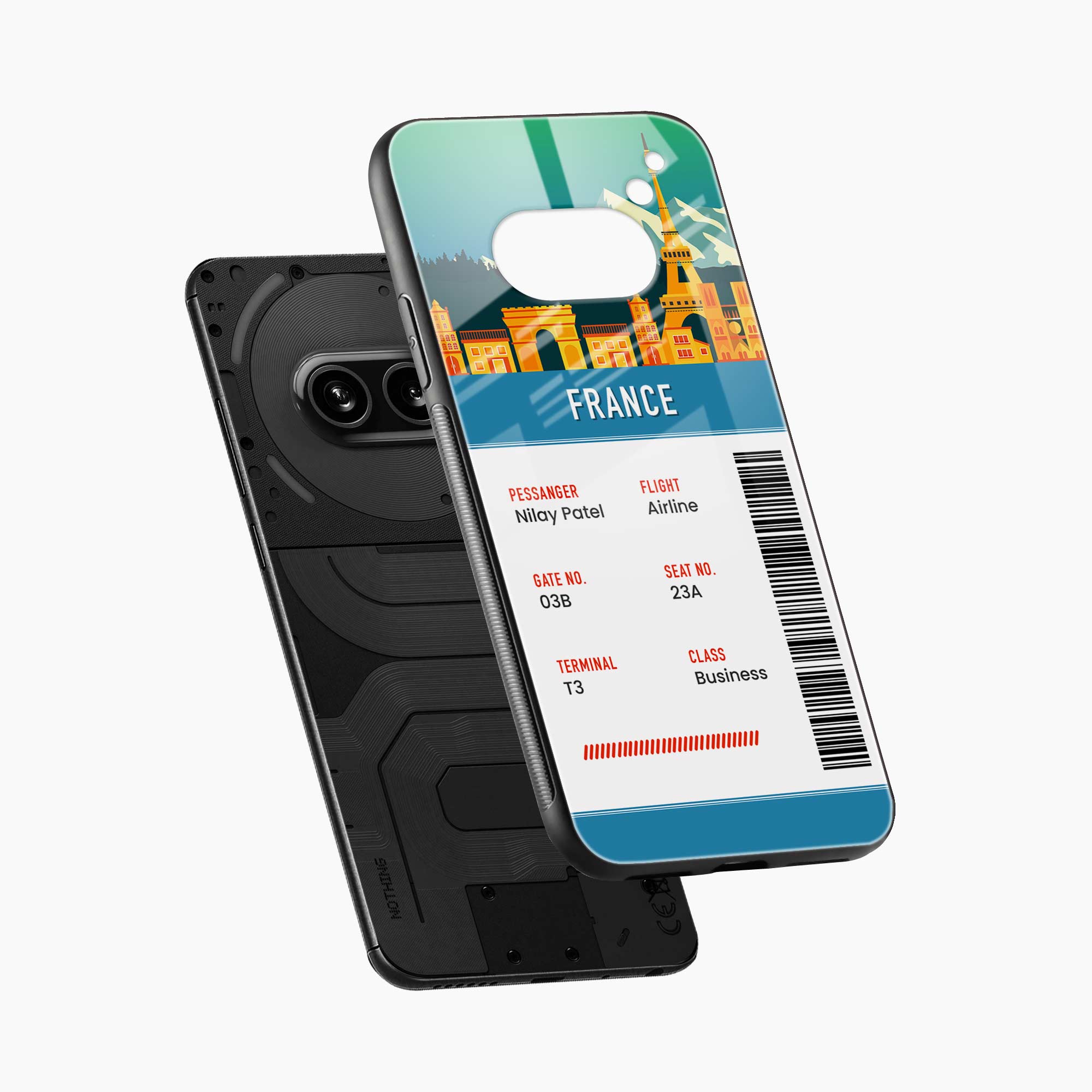 France Boarding Pass Nothing Phone 2a Plus Back Cover