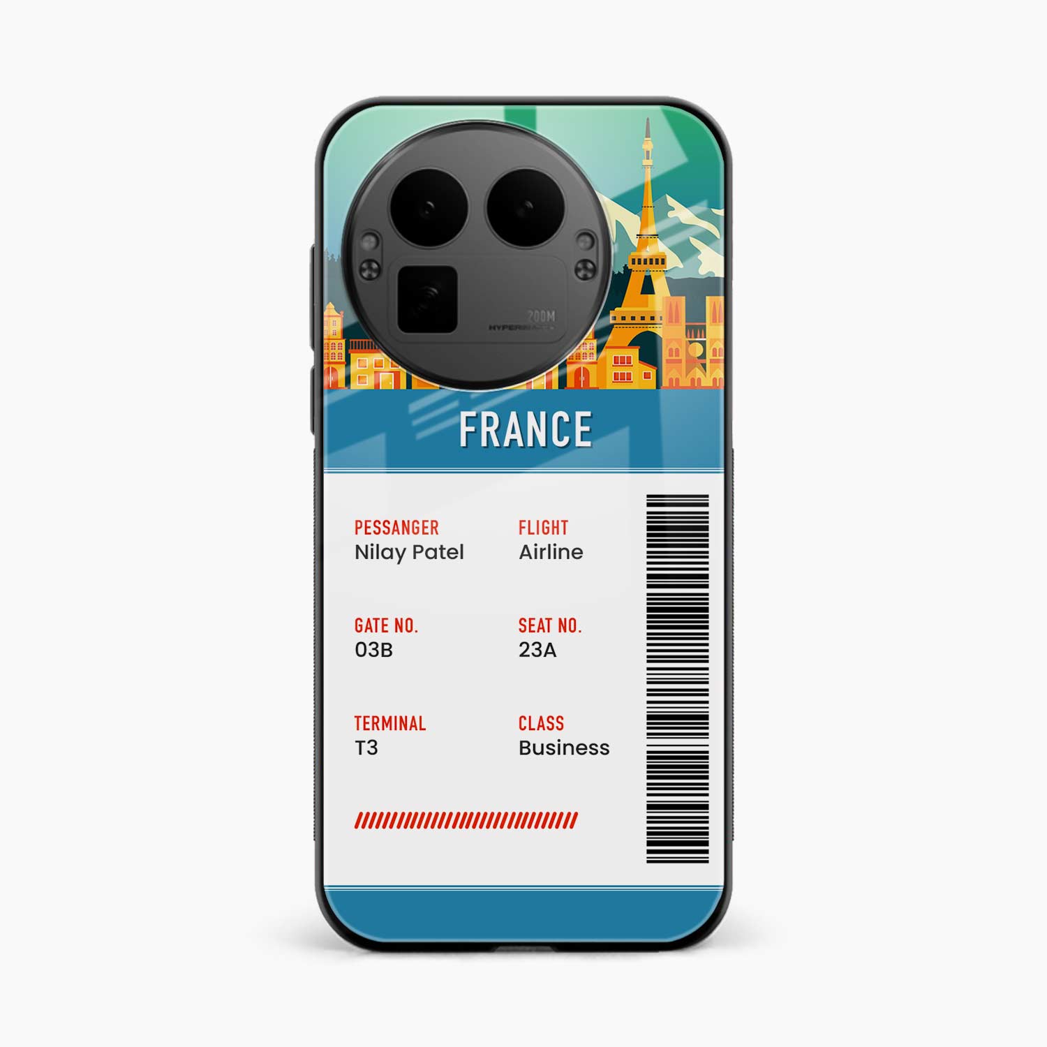 France Boarding Pass Realme Gt 8 Pro Back Cover