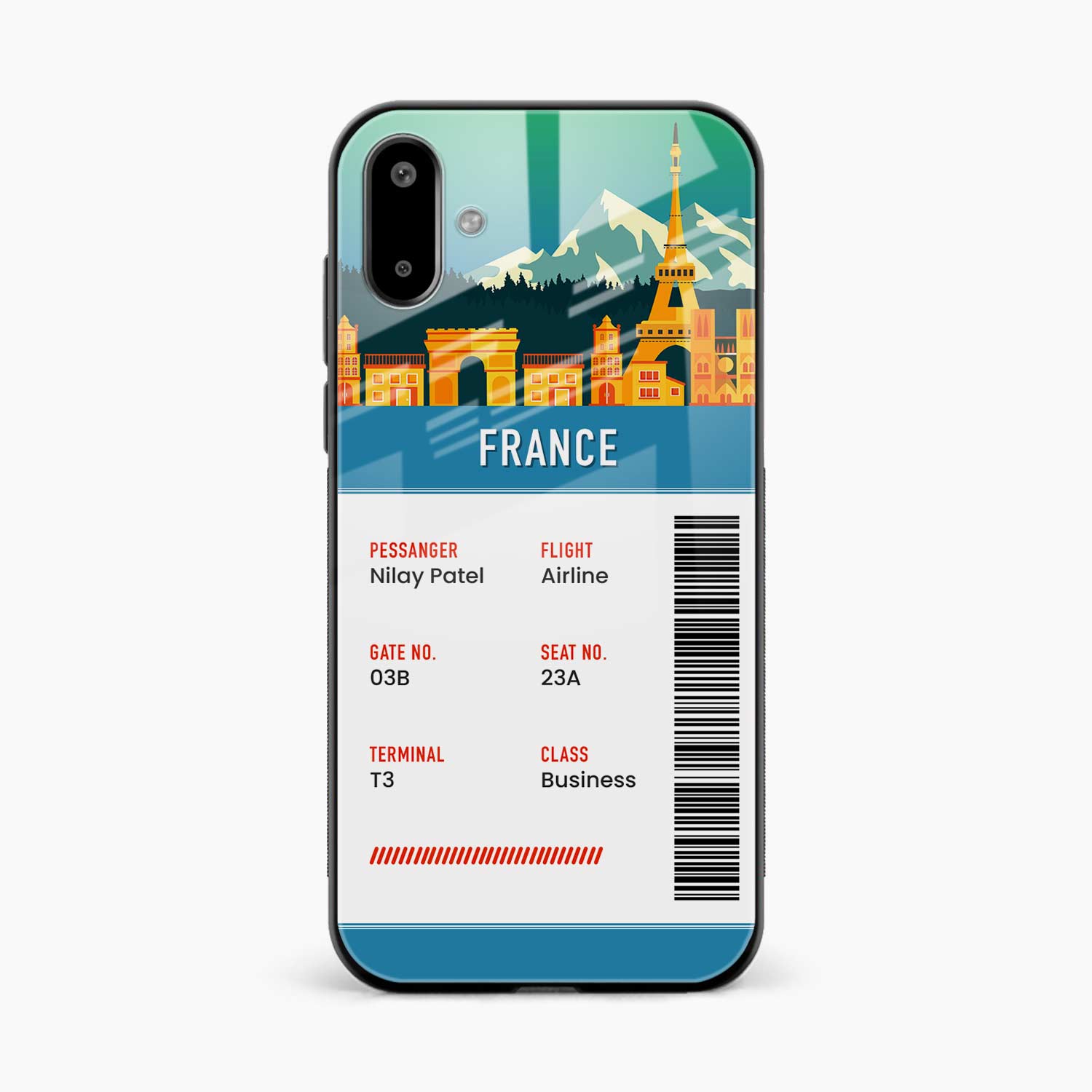 France Boarding Pass Samsung F07 Back Cover