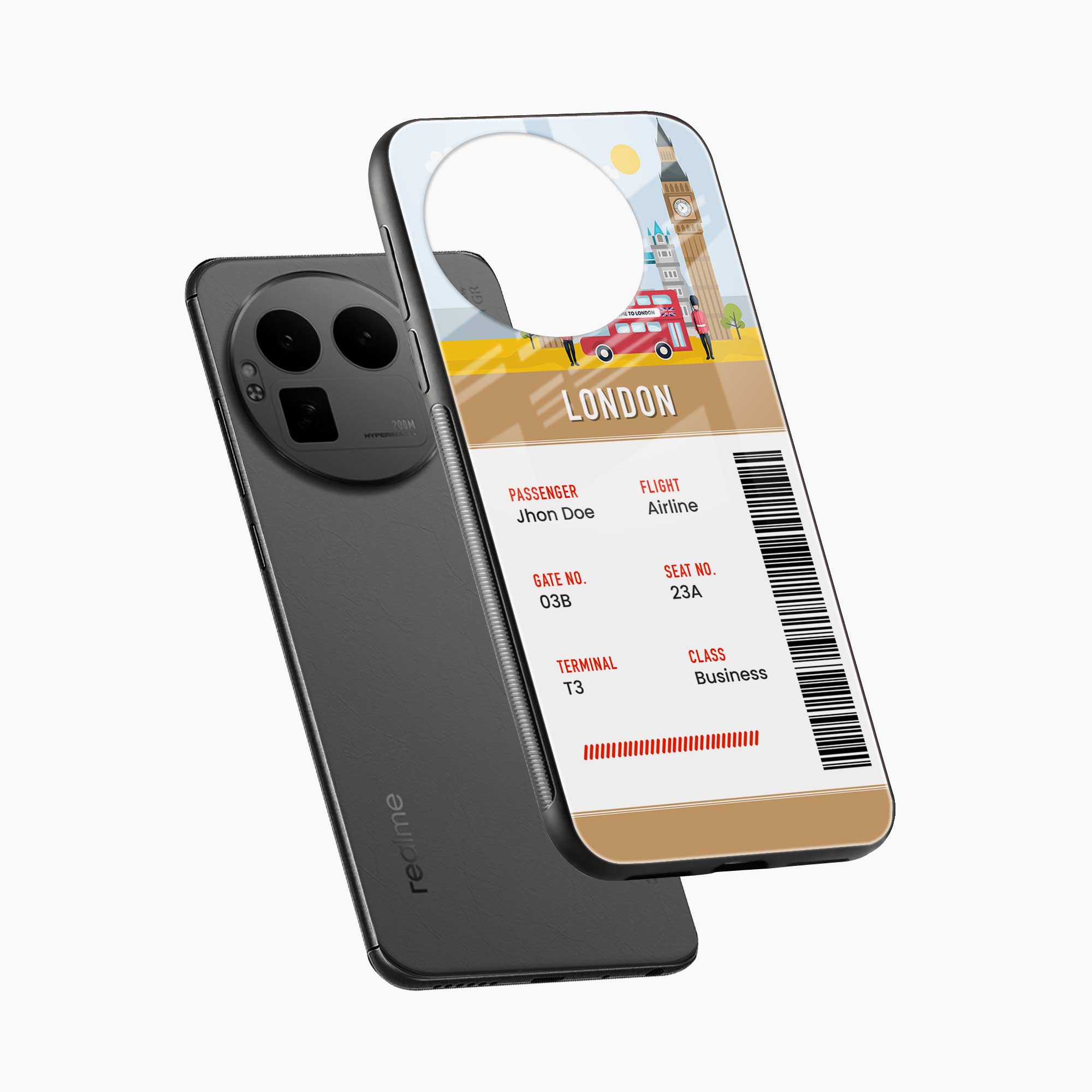 London Boarding Pass Realme Gt 8 Pro Back Cover