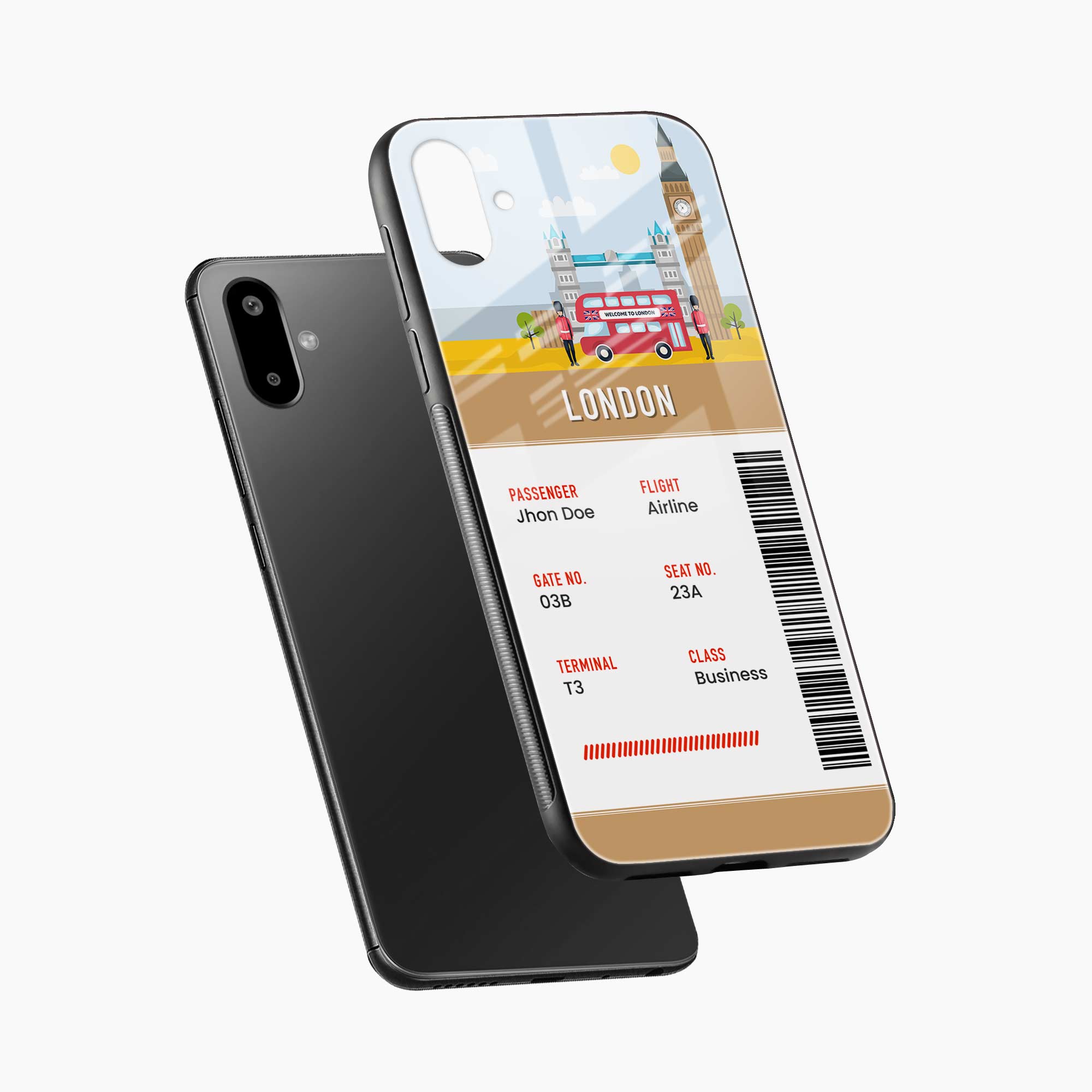 London Boarding Pass Samsung F07 Back Cover