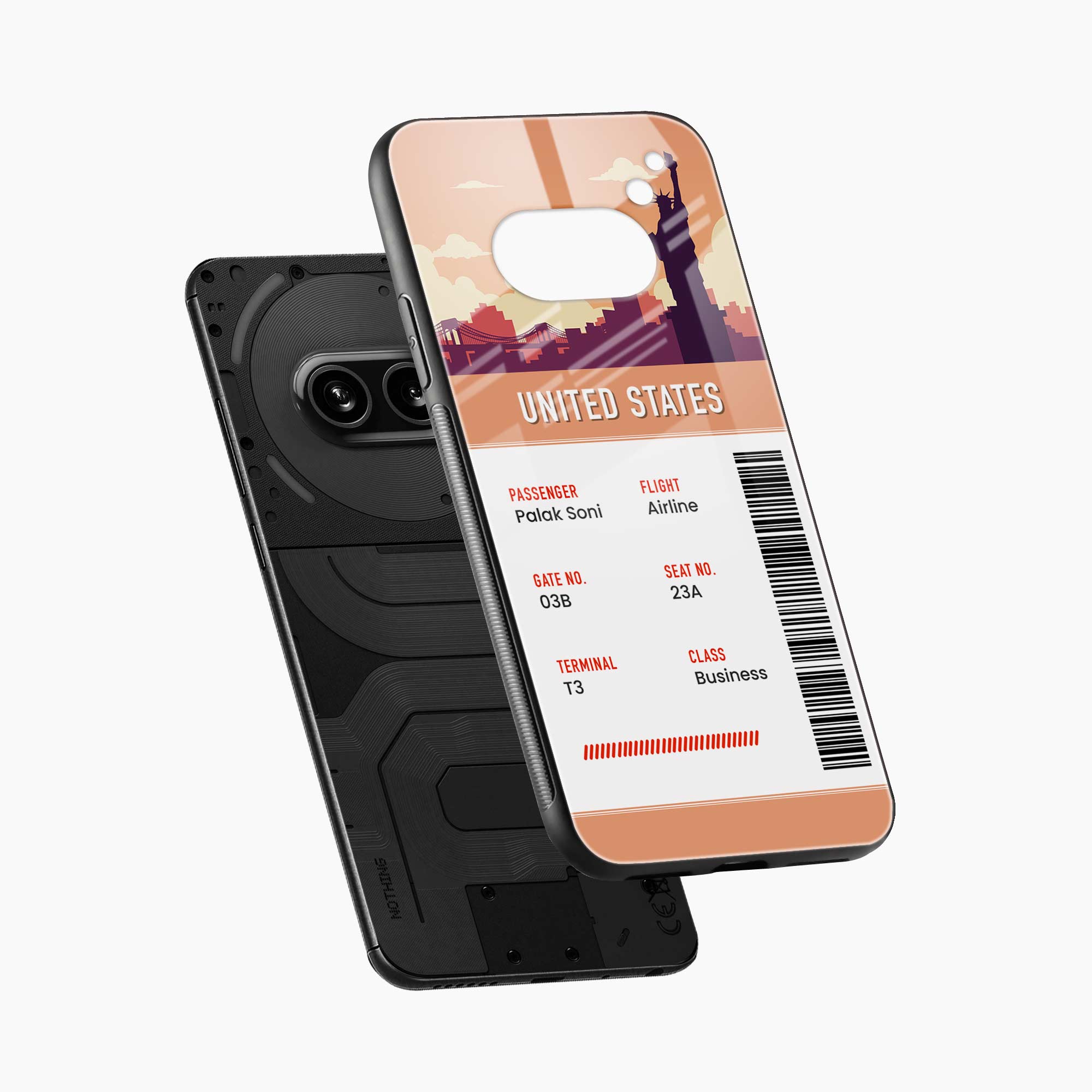 United States Boarding Pass Nothing Phone 2a Plus Back Cover