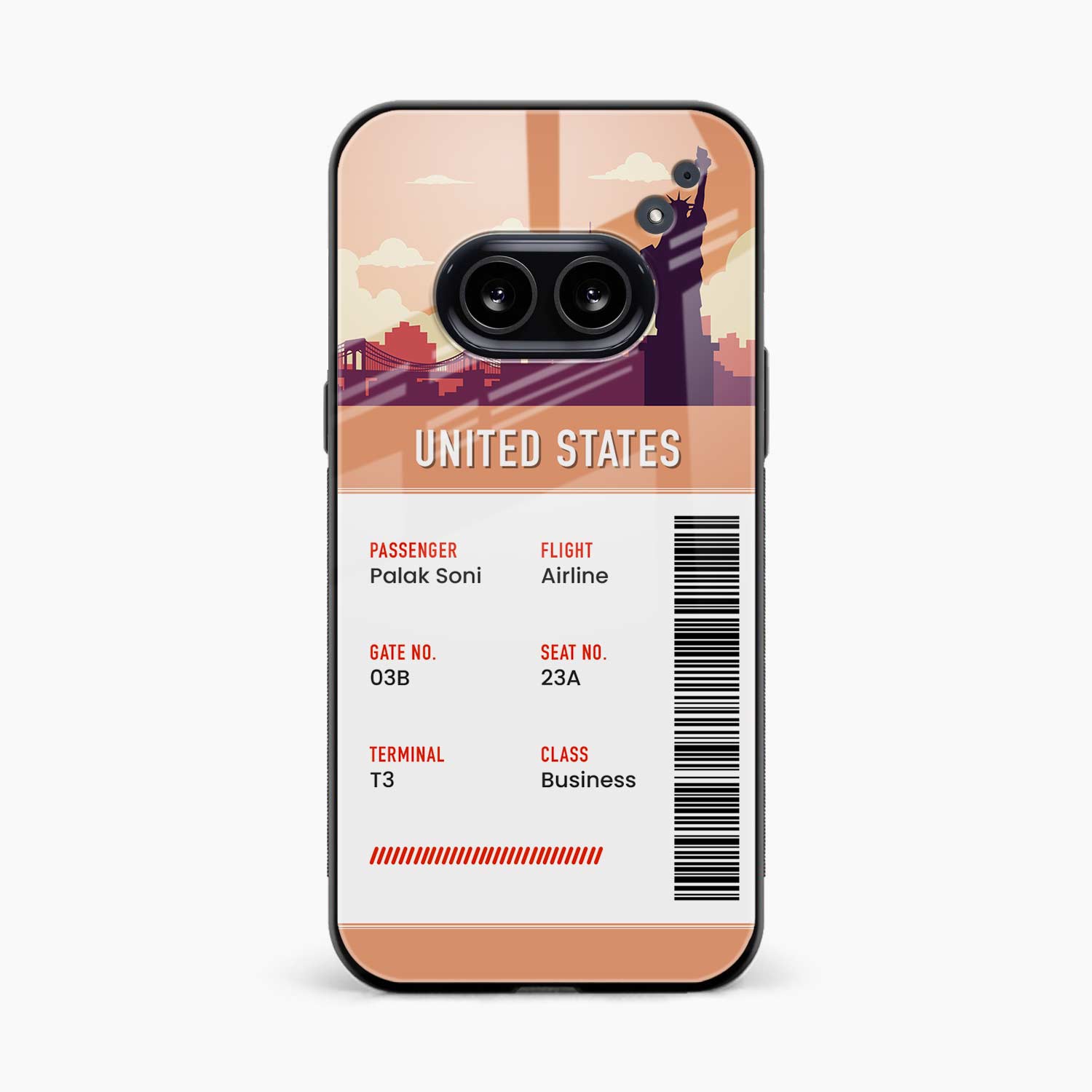United States Boarding Pass Nothing Phone 2a Plus Back Cover