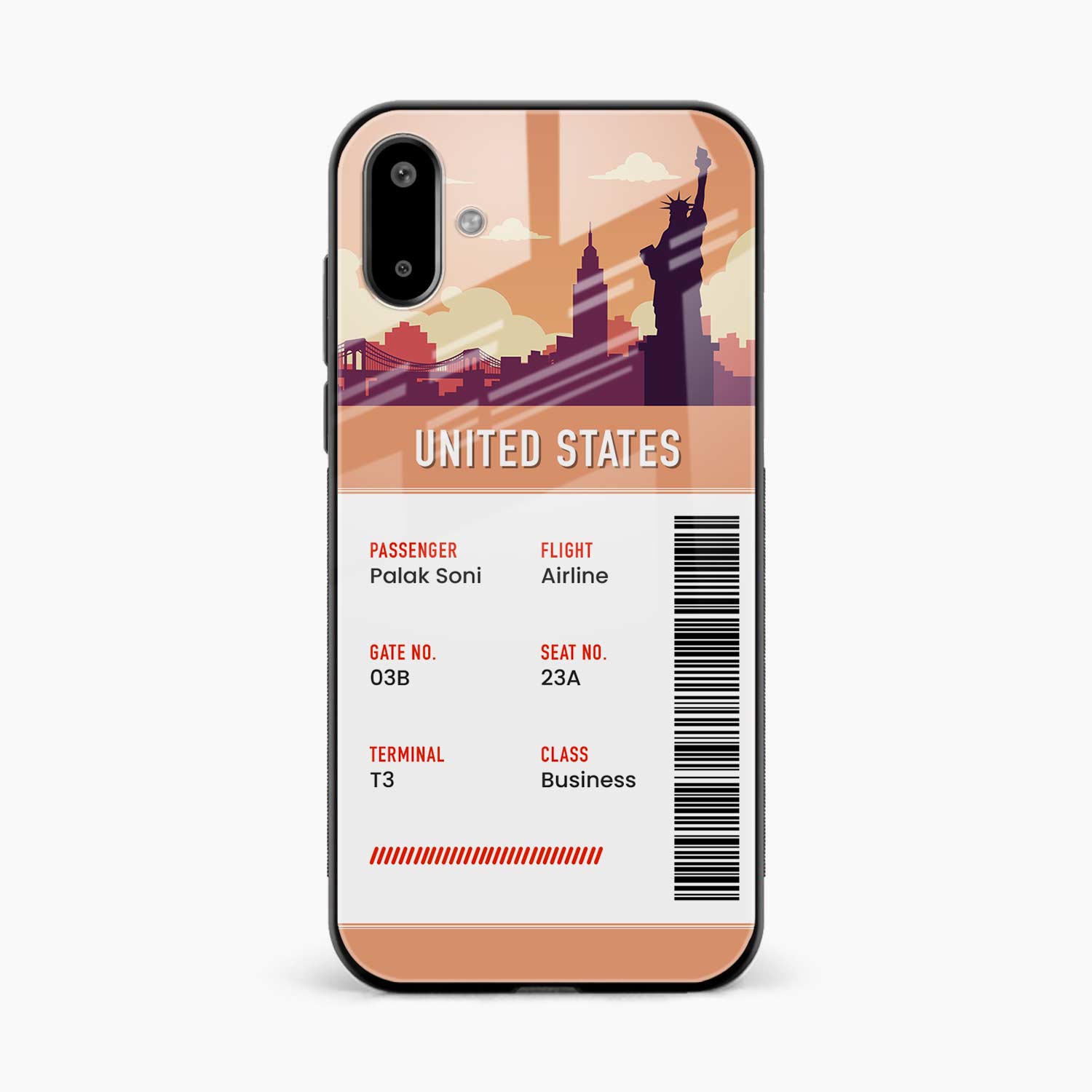 United States Boarding Pass Samsung F07 Back Cover