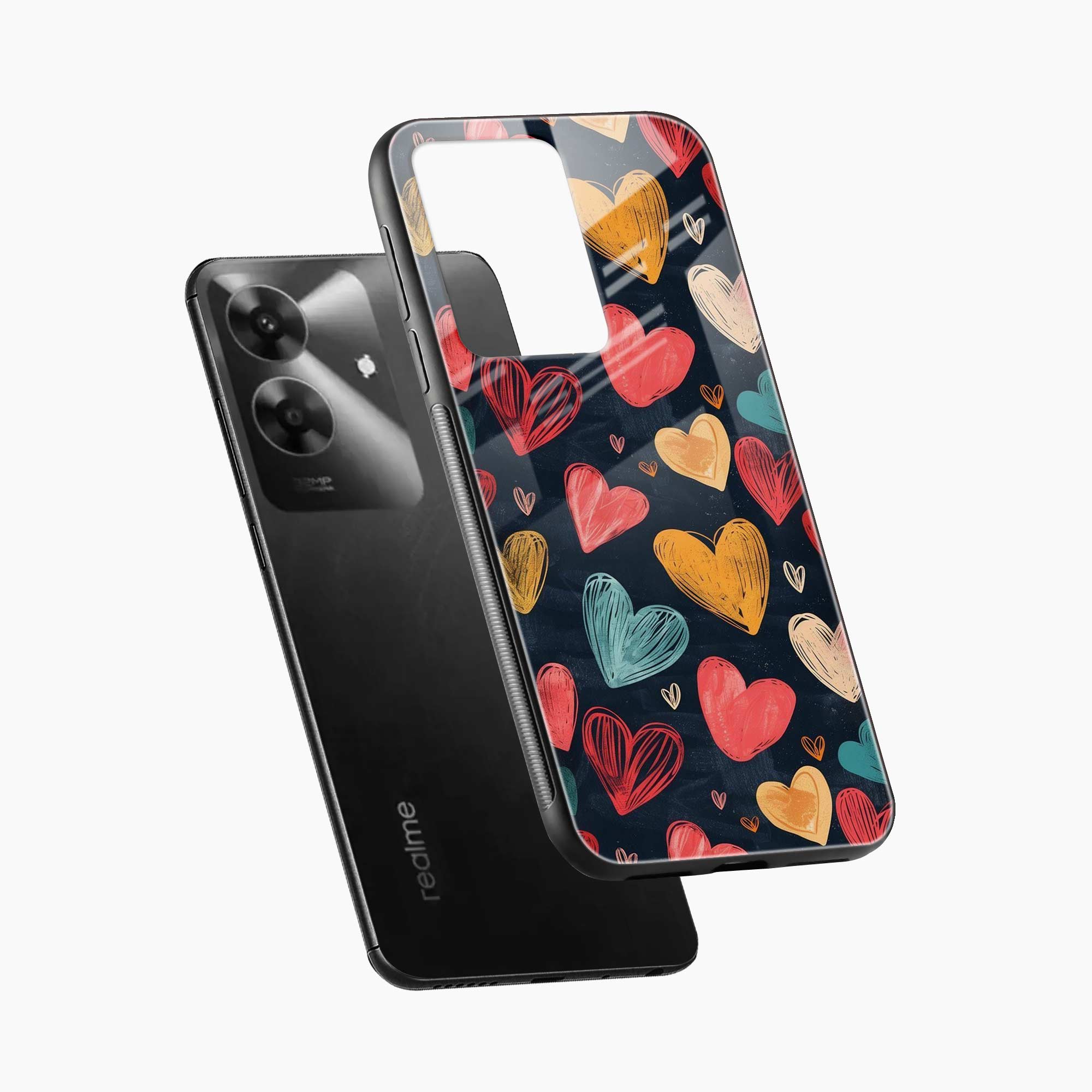 Colorful Hearts Realme Narzo N61 Back Cover