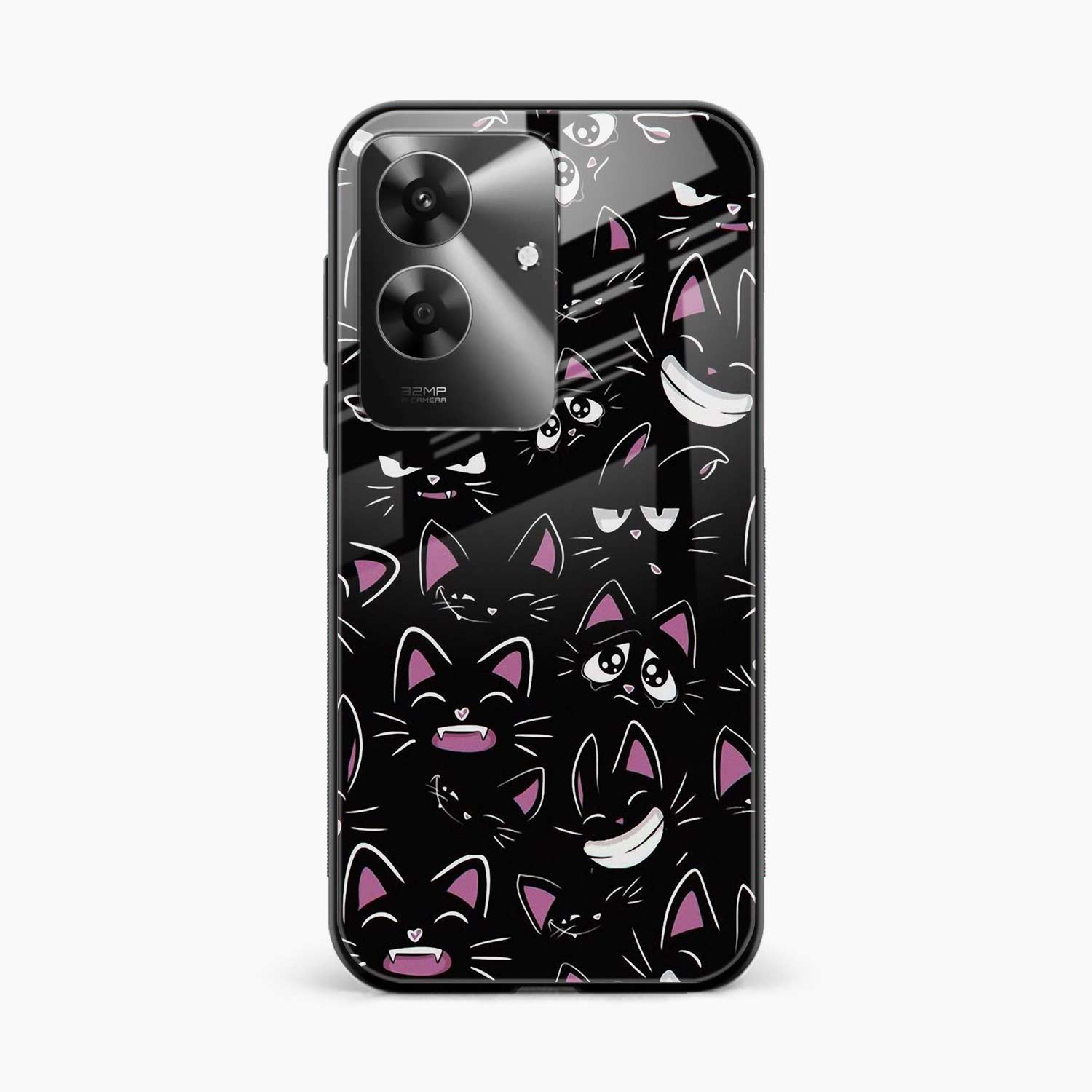 Cute Black Cat Realme Narzo N61 Back Cover
