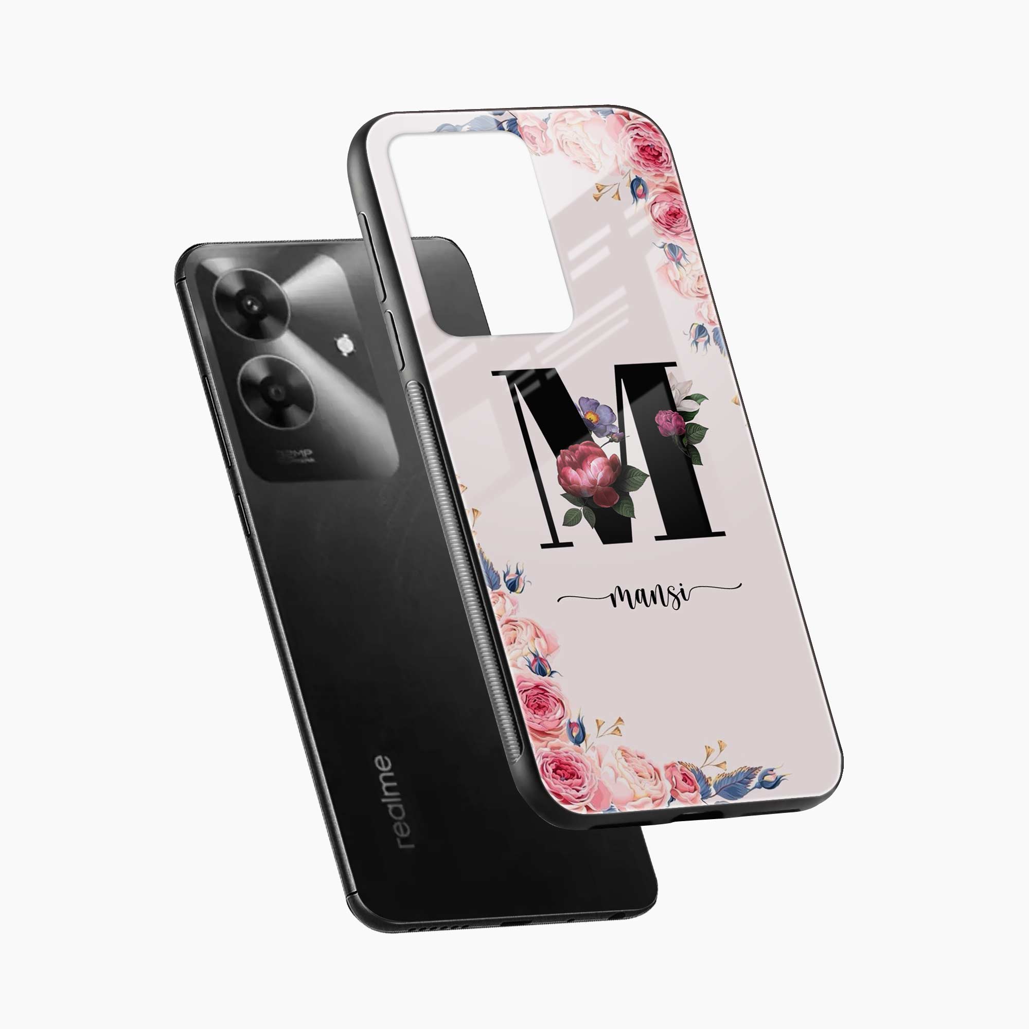 Floral Name Personalised Realme Narzo N61 Back Cover