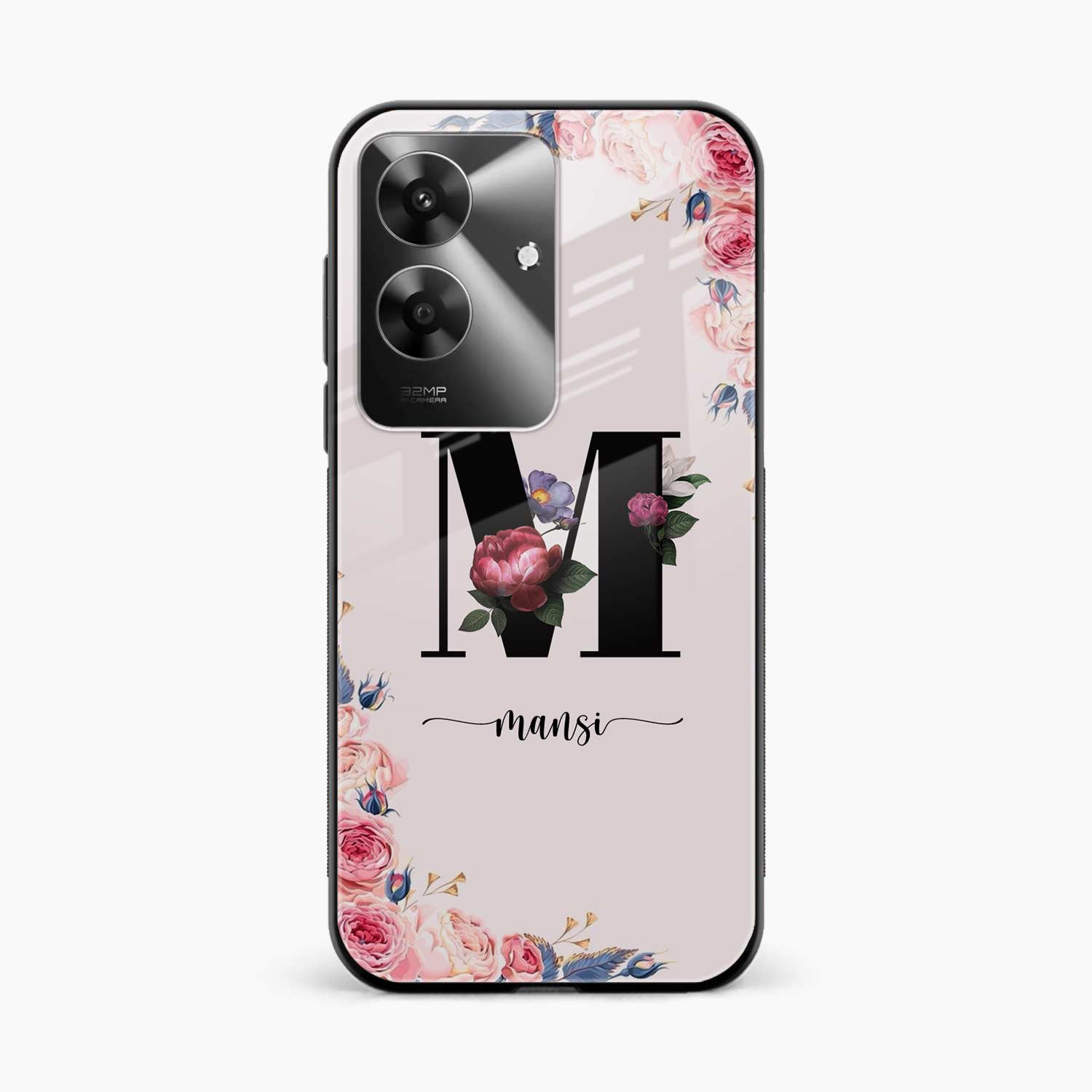 Floral Name Personalised Realme Narzo N61 Back Cover