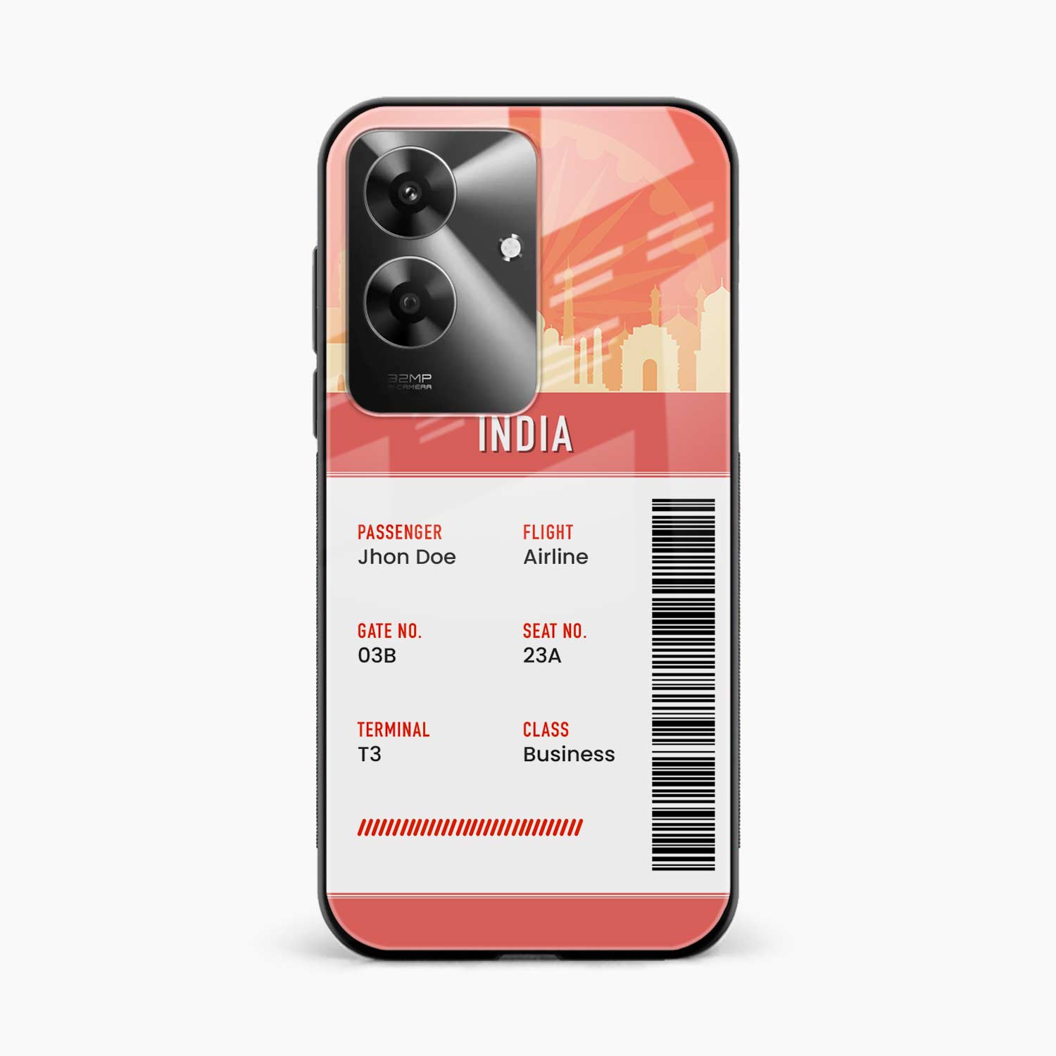 India Boarding Pass Realme Narzo N61 Back Cover