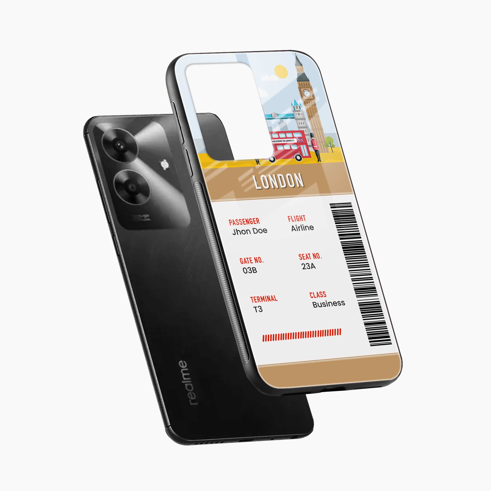 London Boarding Pass Realme Narzo N61 Back Cover