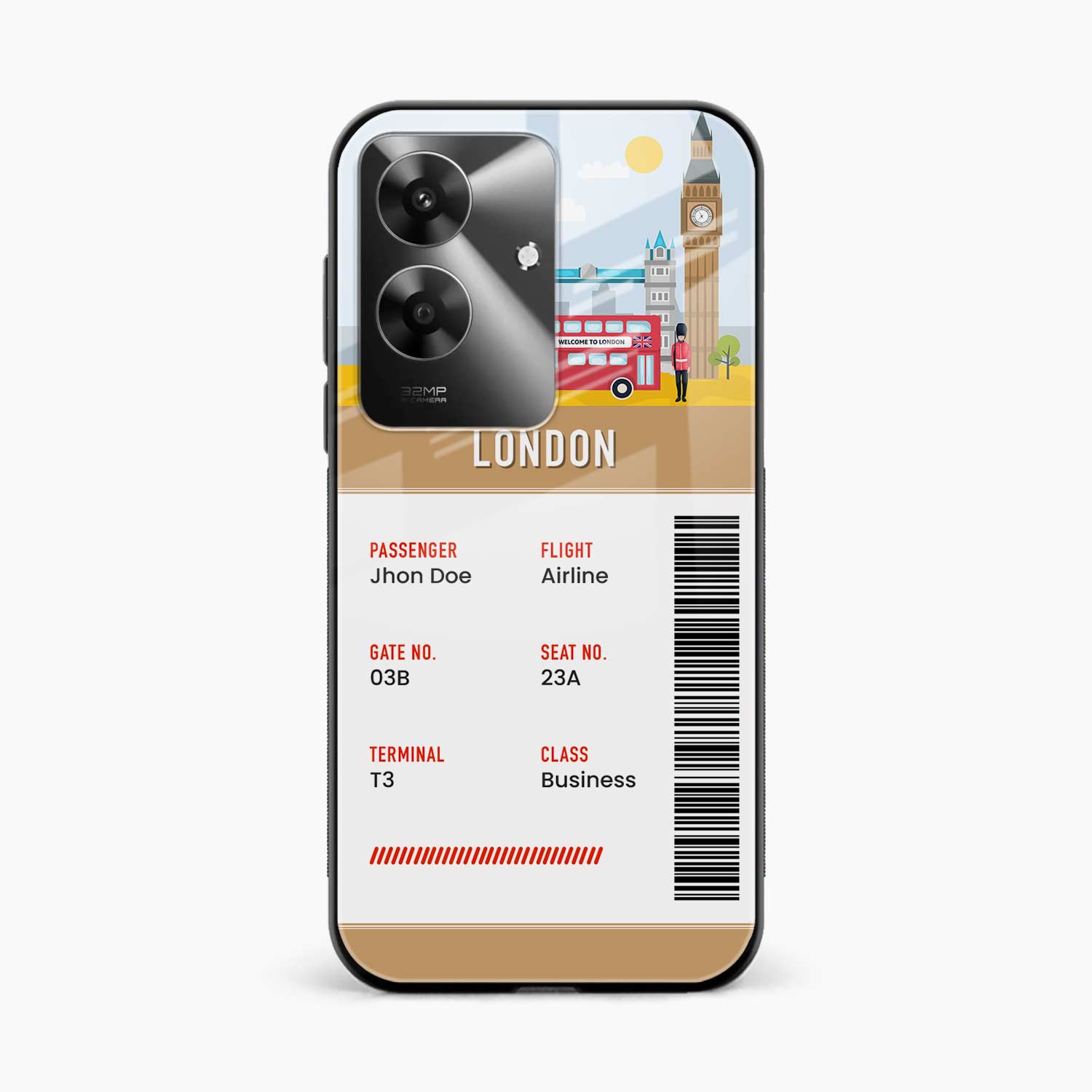 London Boarding Pass Realme Narzo N61 Back Cover