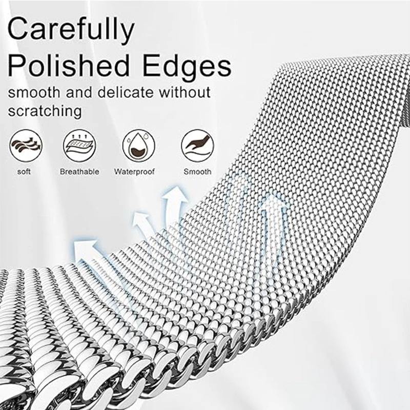 Stainless Steel Mesh Strap with Polished Edges