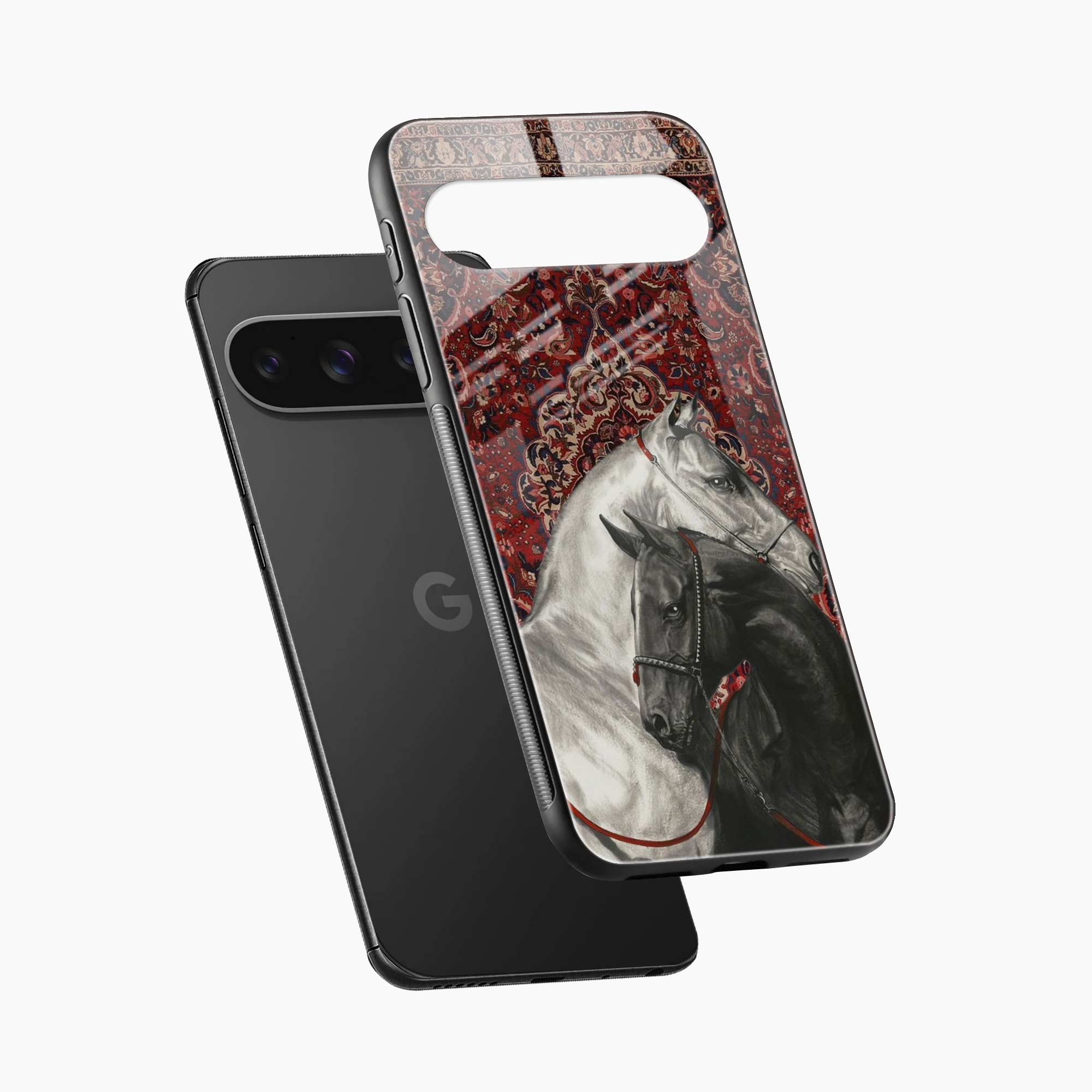 Black And White Horse Google Pixel 9 Pro Back Cover