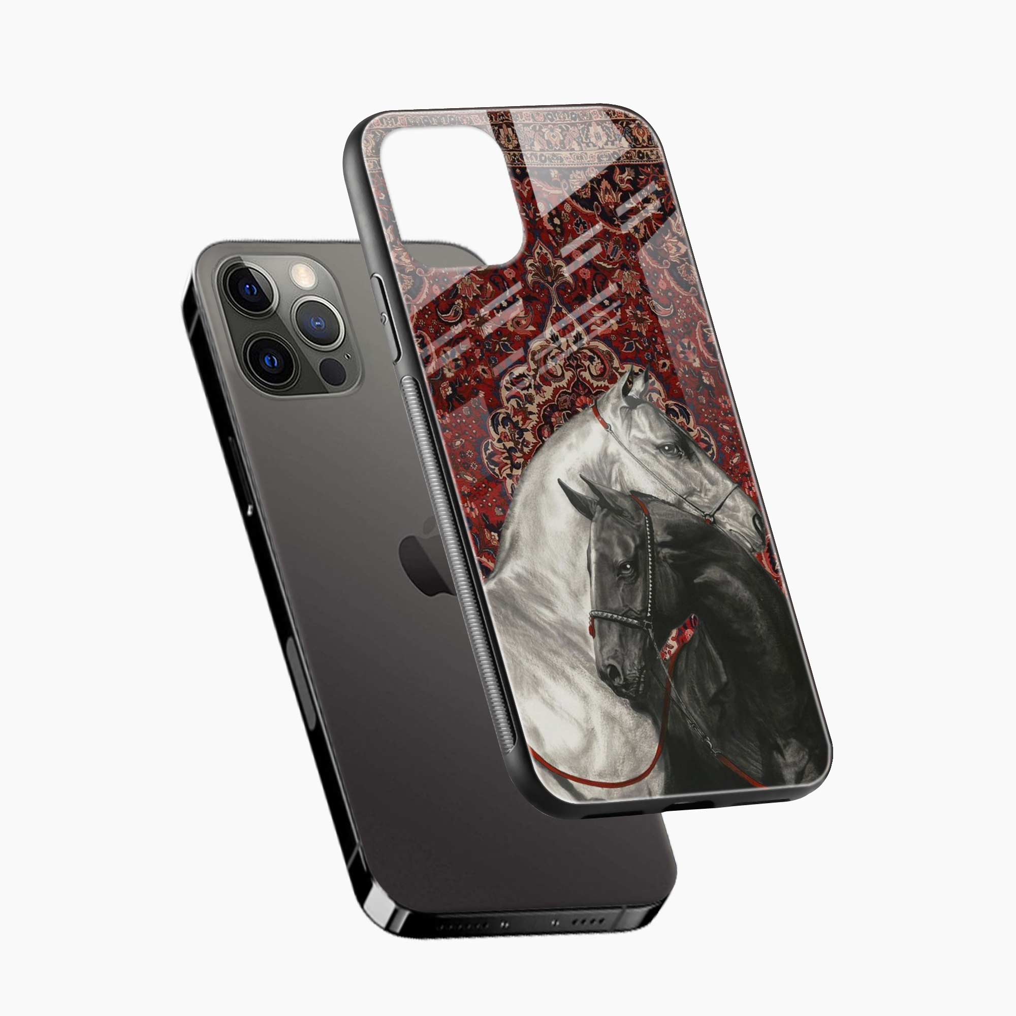 Black And White Horse iPhone 12 Pro Max Back Cover